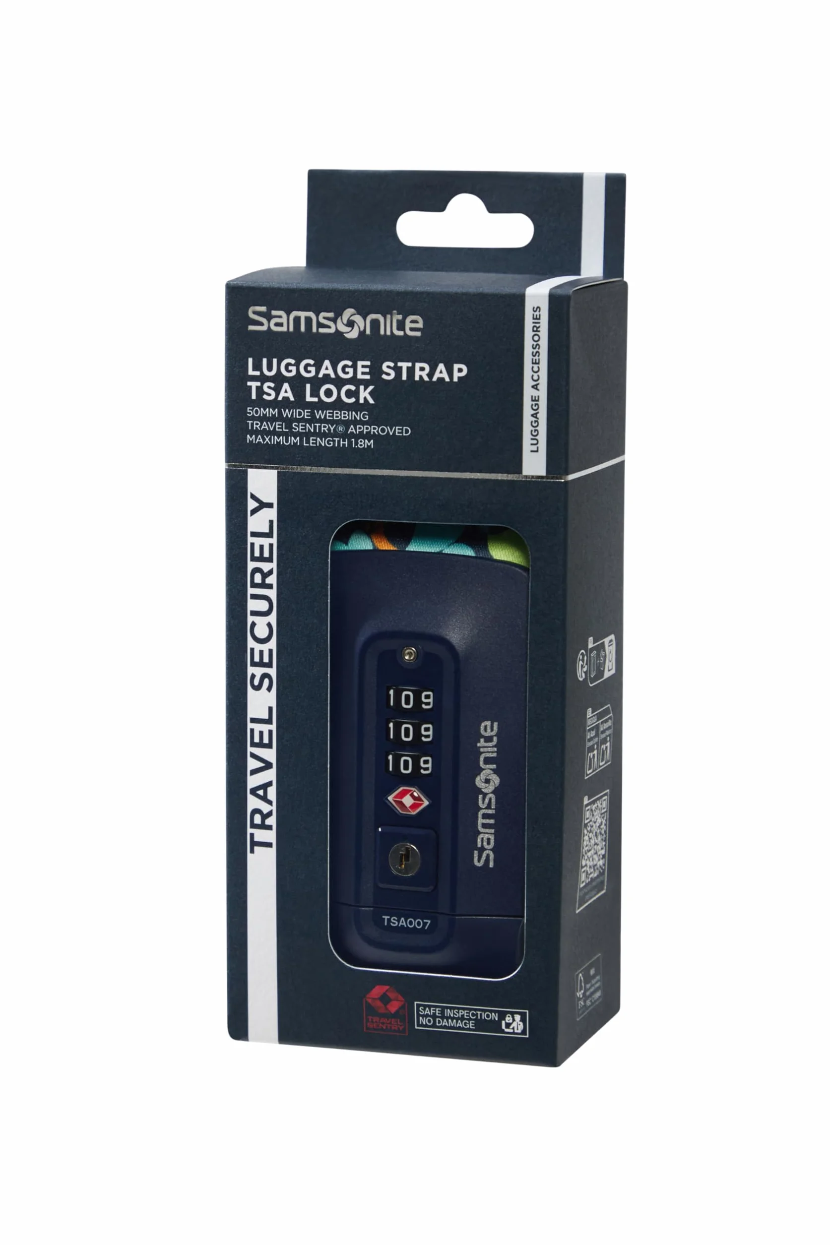 Samsonite TA Revolution Sangle à Bagages avec Cadenas TSA Ajustable 50mm Multicolore