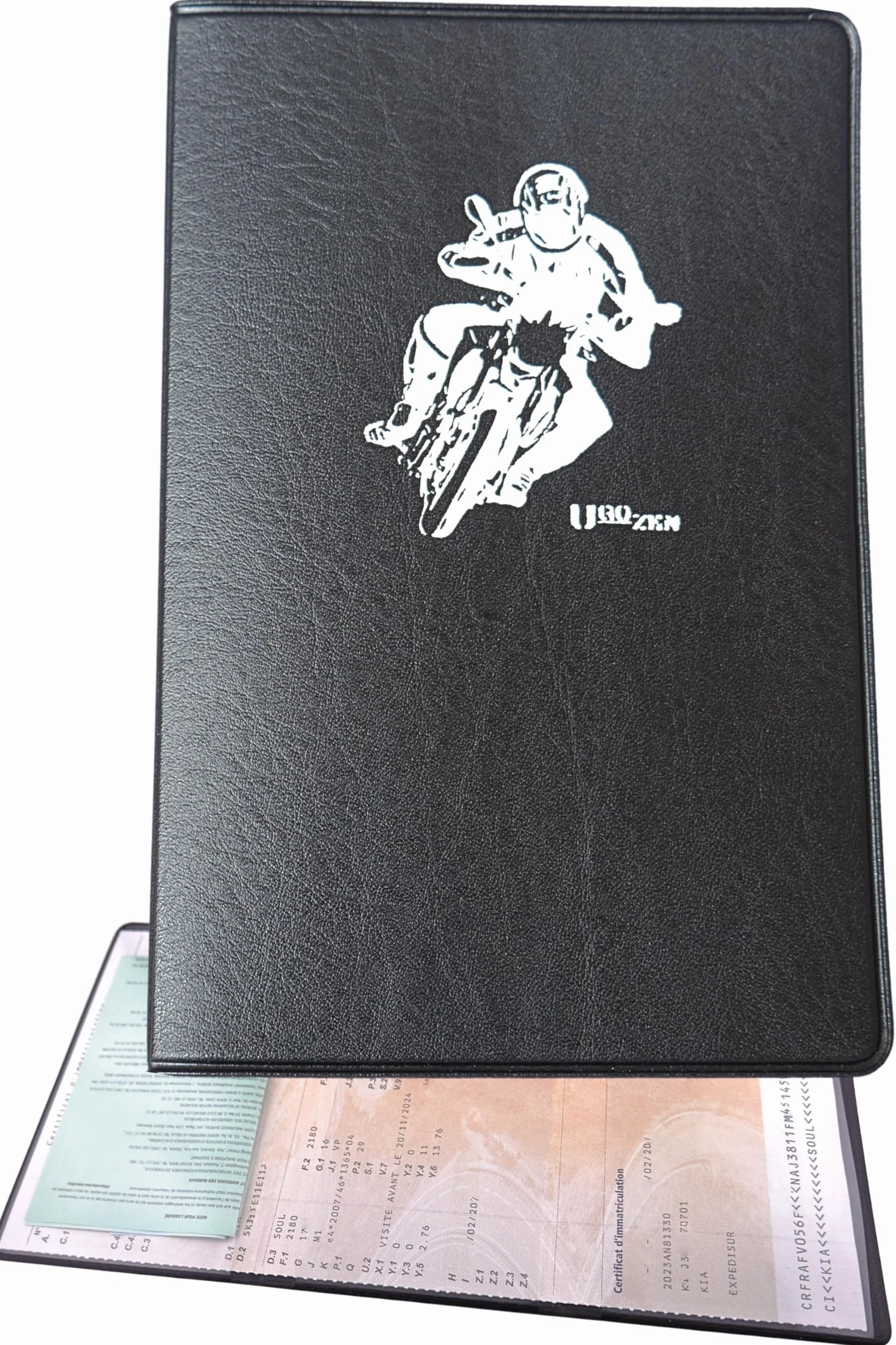 SIMPLÉO Étui Carte Grise 3 Volets Gomme Moto