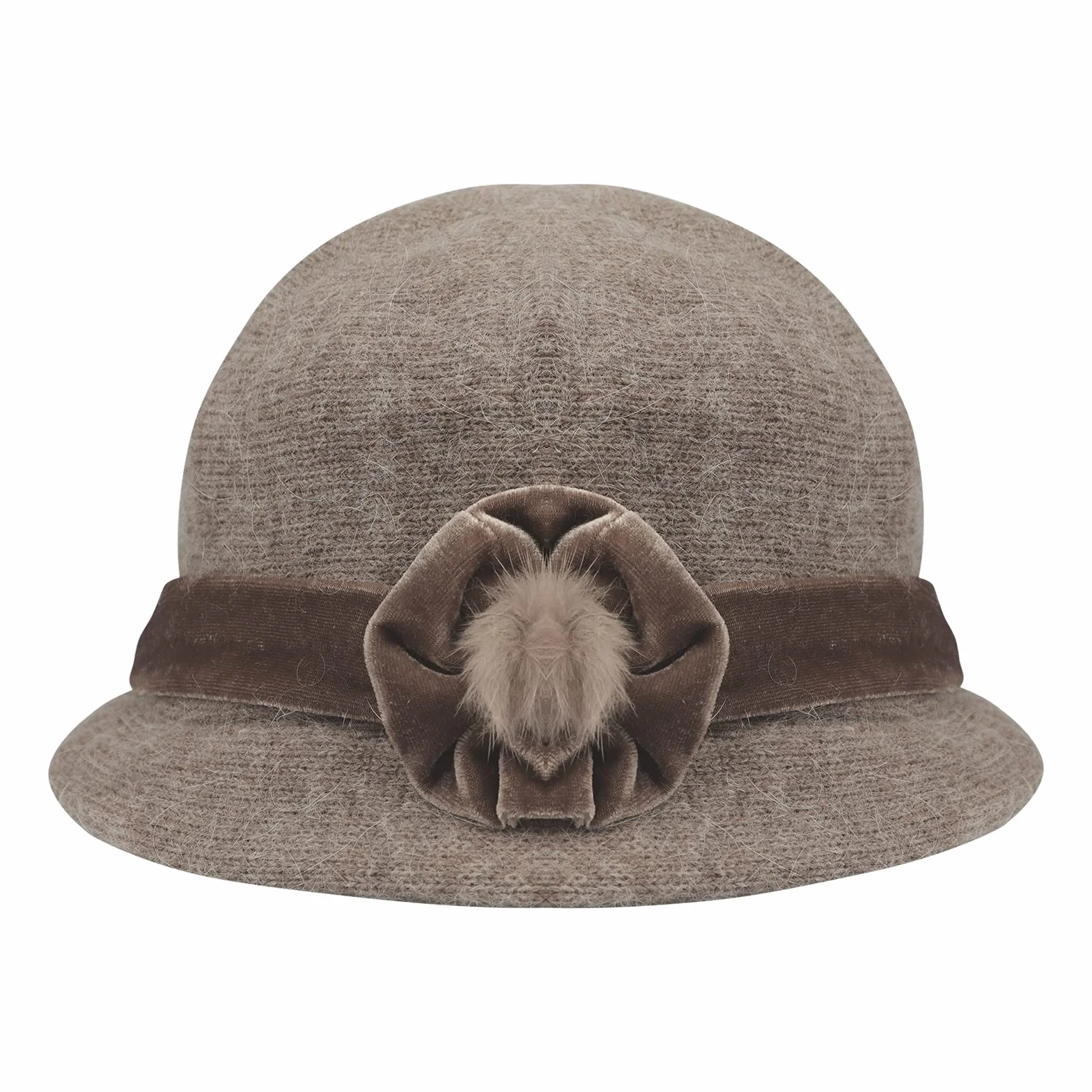Chapeau Melon Hiver Femme 1920s Rétro Fedora Laine Chaud Chapeau d'hiver Seau Floral Cloche Mariage Chapeaux Bob Capeline Automne Hiver Kaki Violet Noir