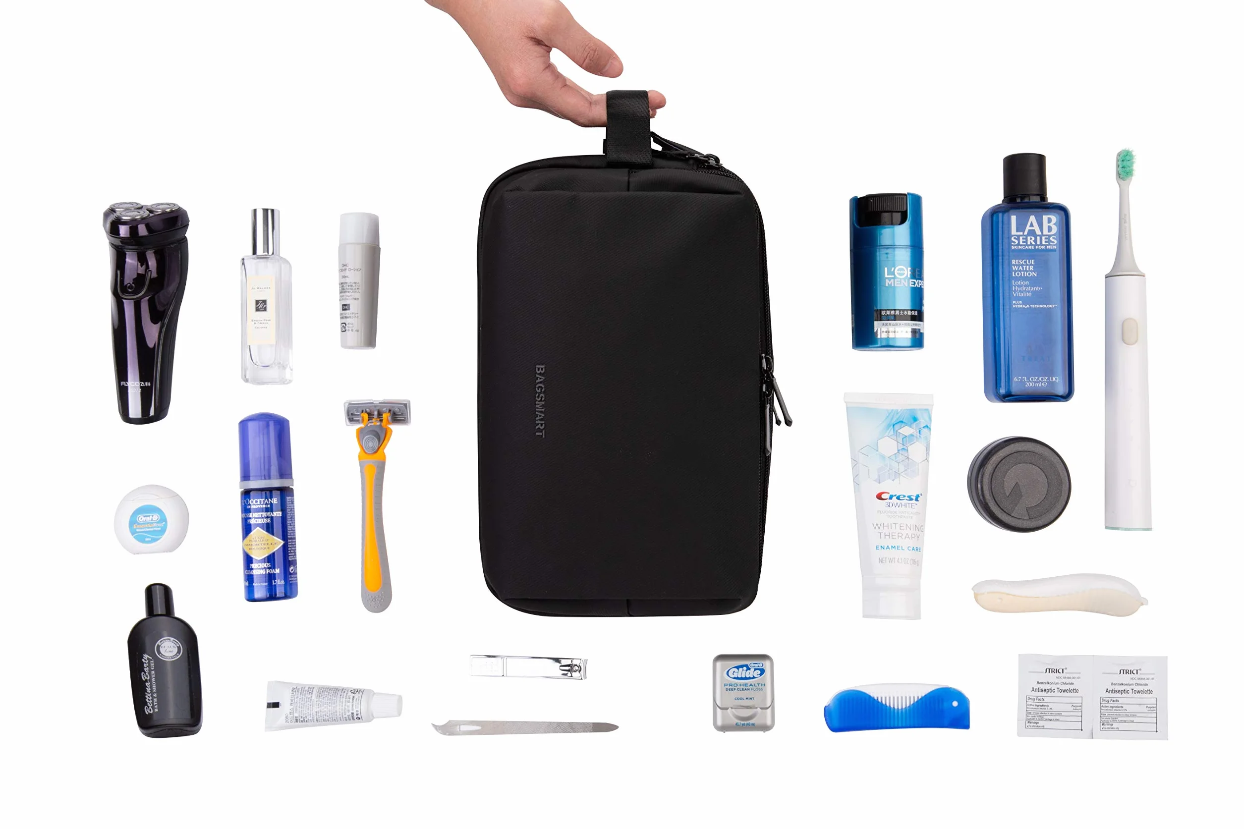 BAGSMART Trousse de Toilette Homme Voyage Imperméable Sac de Rasage Noir
