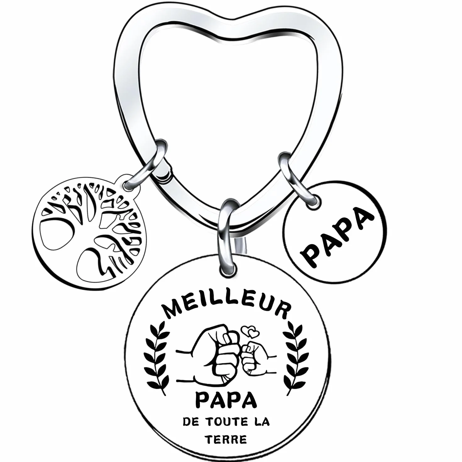 Porte-clés Papa Cadeau Fête des Pères Cadeau Homme Baptême Noel