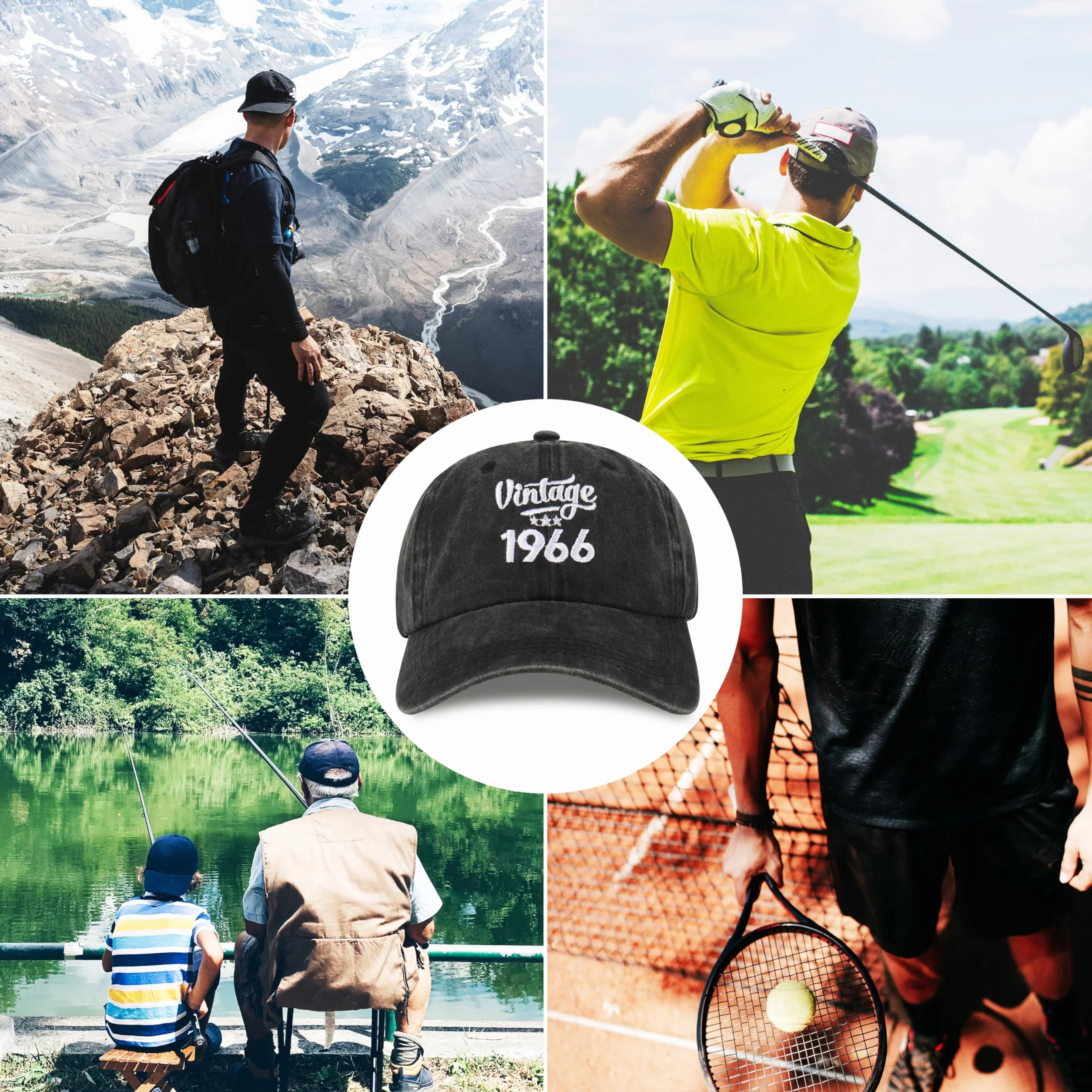 Merclix Casquettes de Baseball pour Hommes/Femmes Cadeau Anniversaire 30-70 Ans