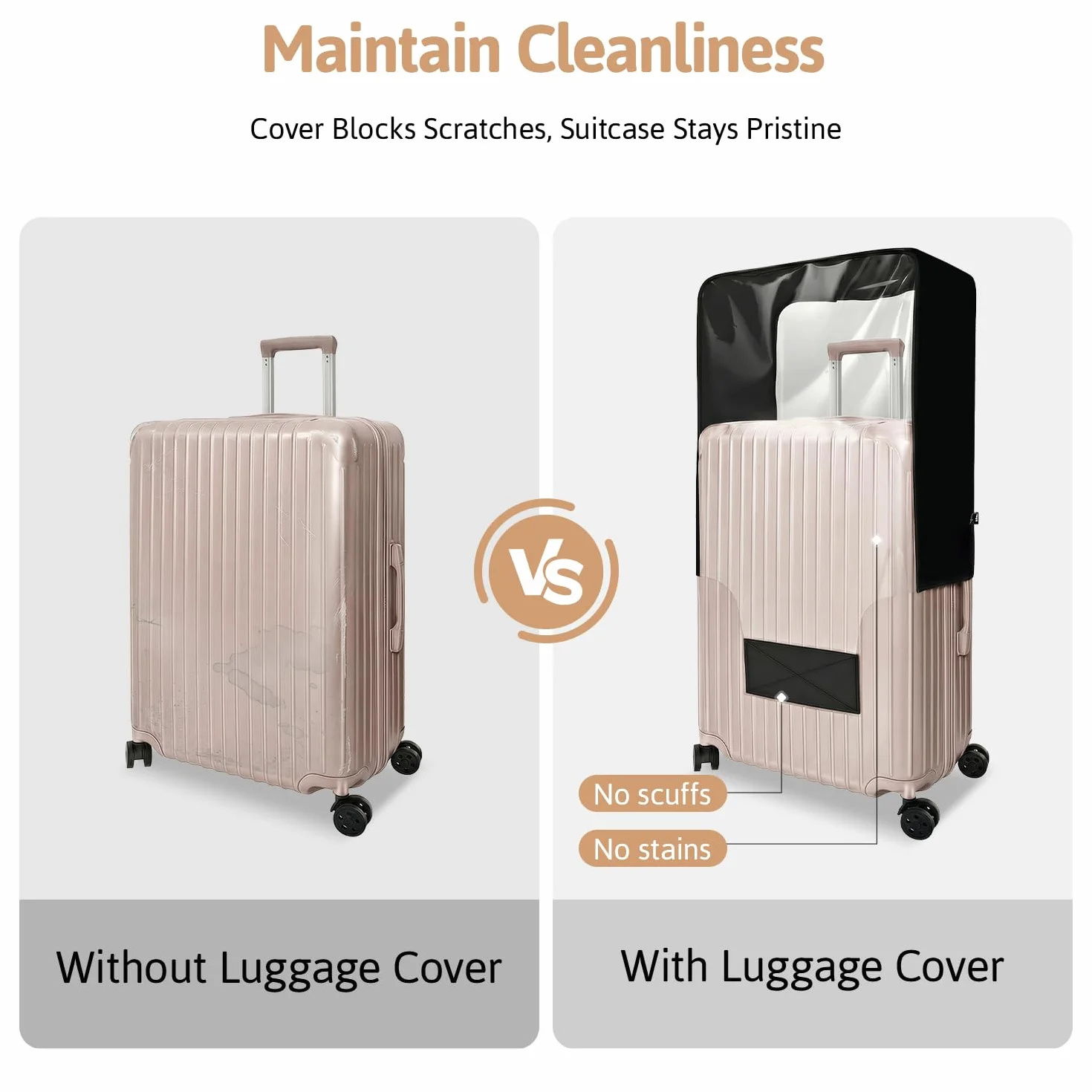 OrgaWise Housses de protection pour valises et bagages, Noir, X Large
