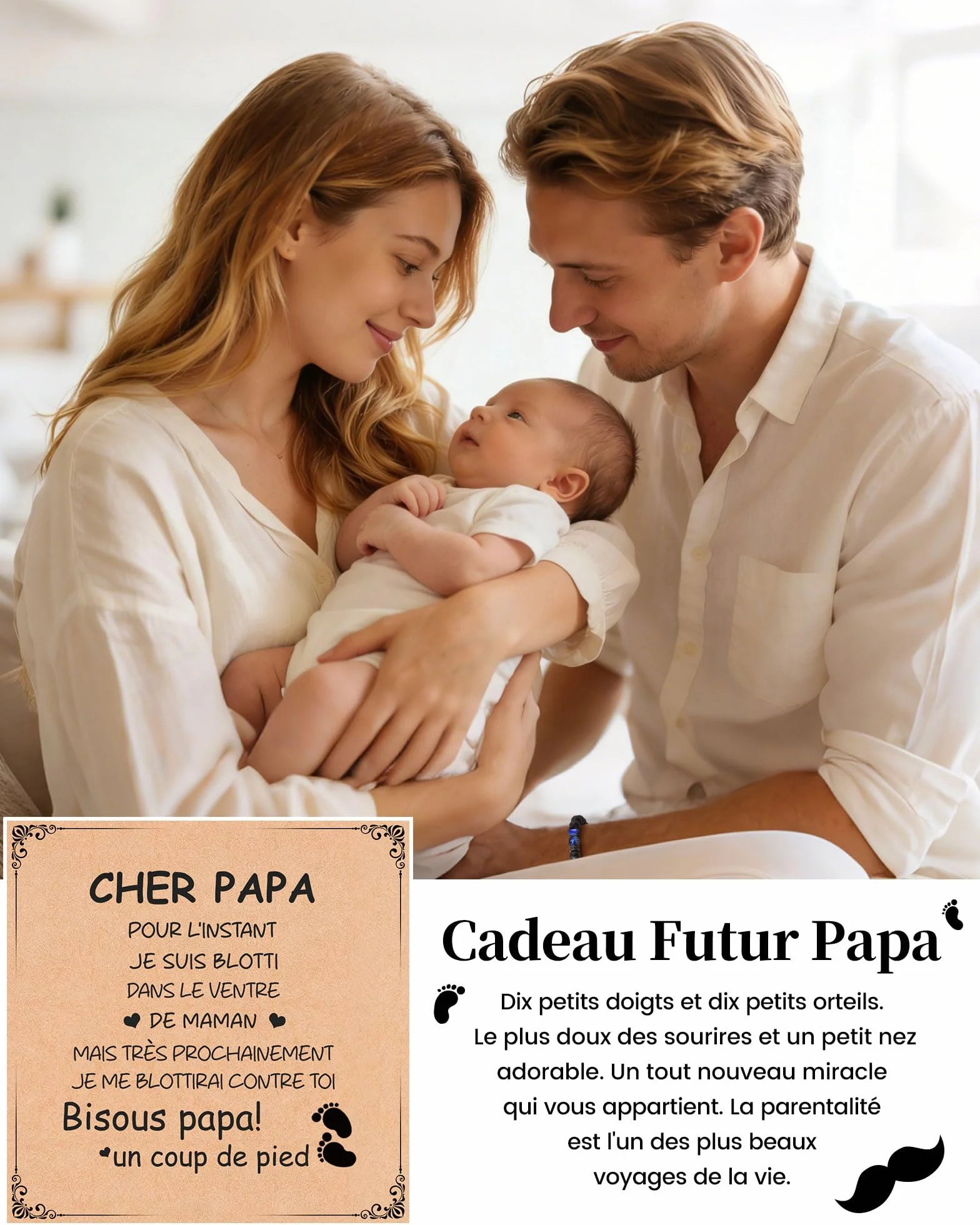 Bracelet Personnalisé pour Homme Cadeau Fête des Pères Original