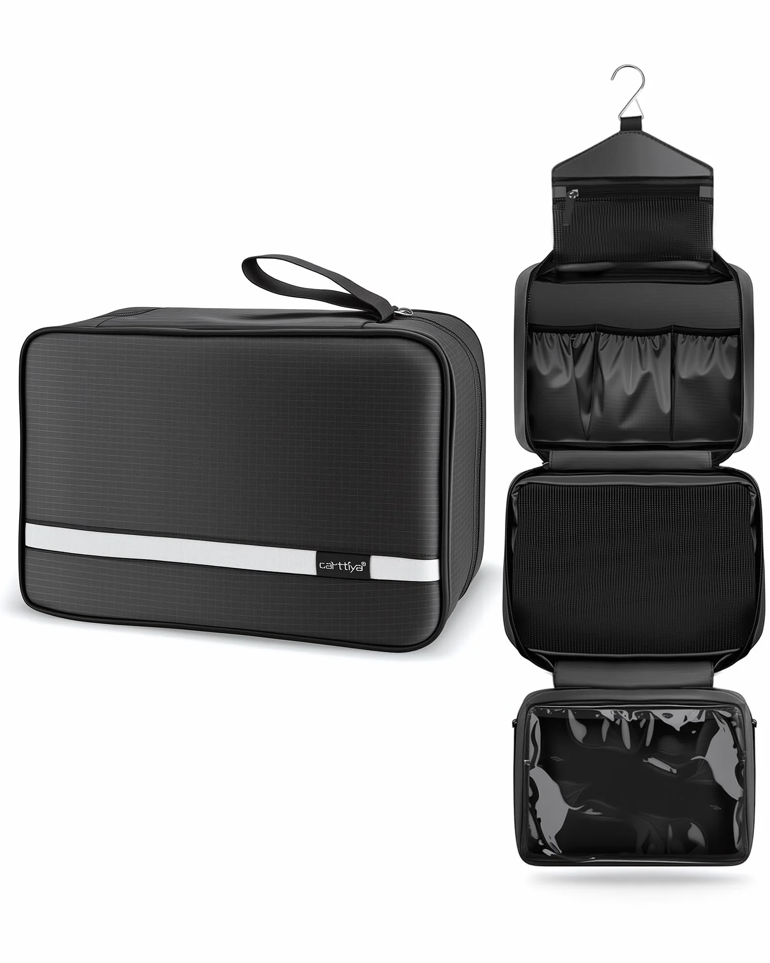 Trousse de Toilette Voyage Imperméable Suspendu Noir