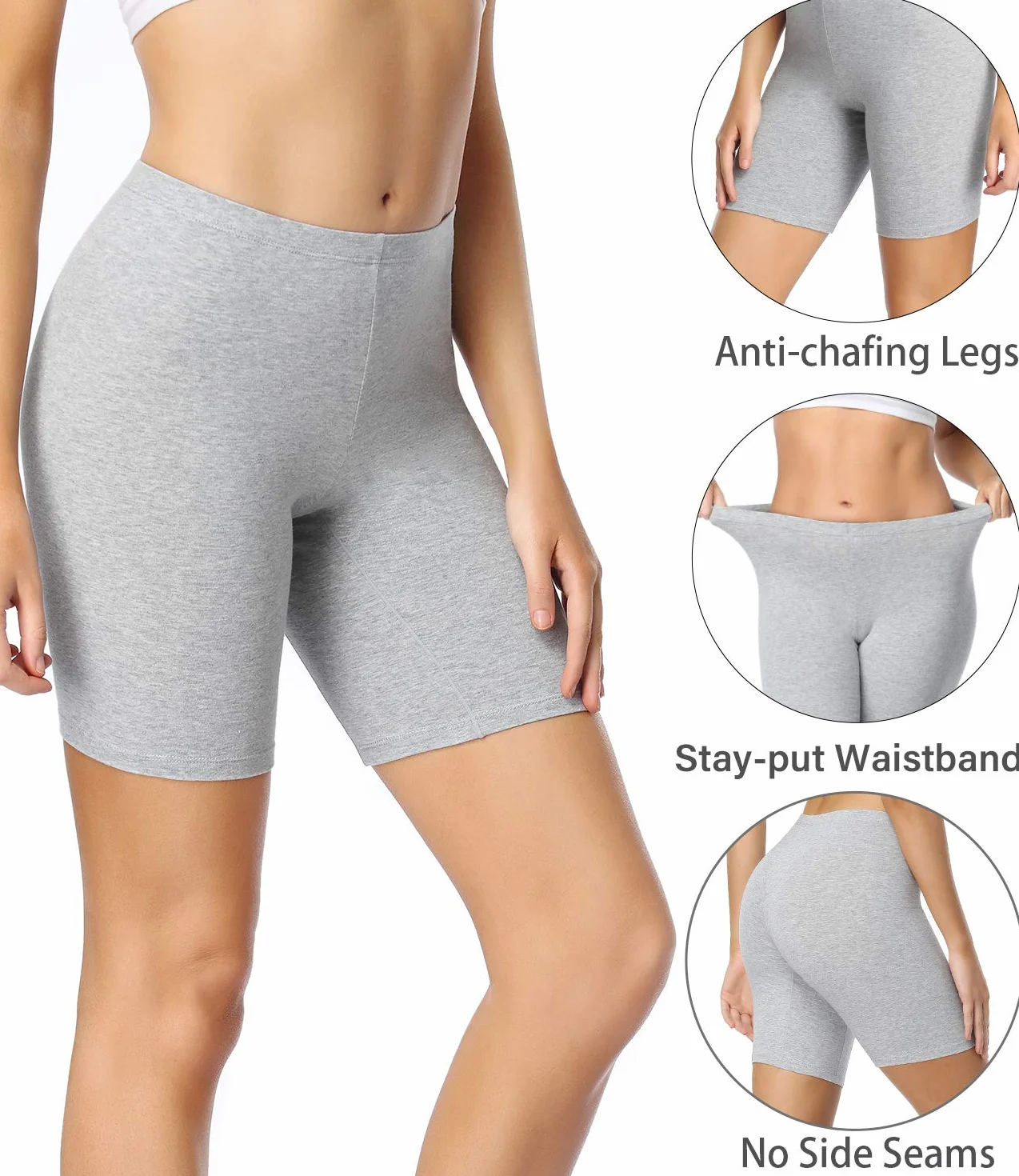 wirarpa Anti Frottement Cuisse Femme Short sous Robe Panty Coton Lot de 4