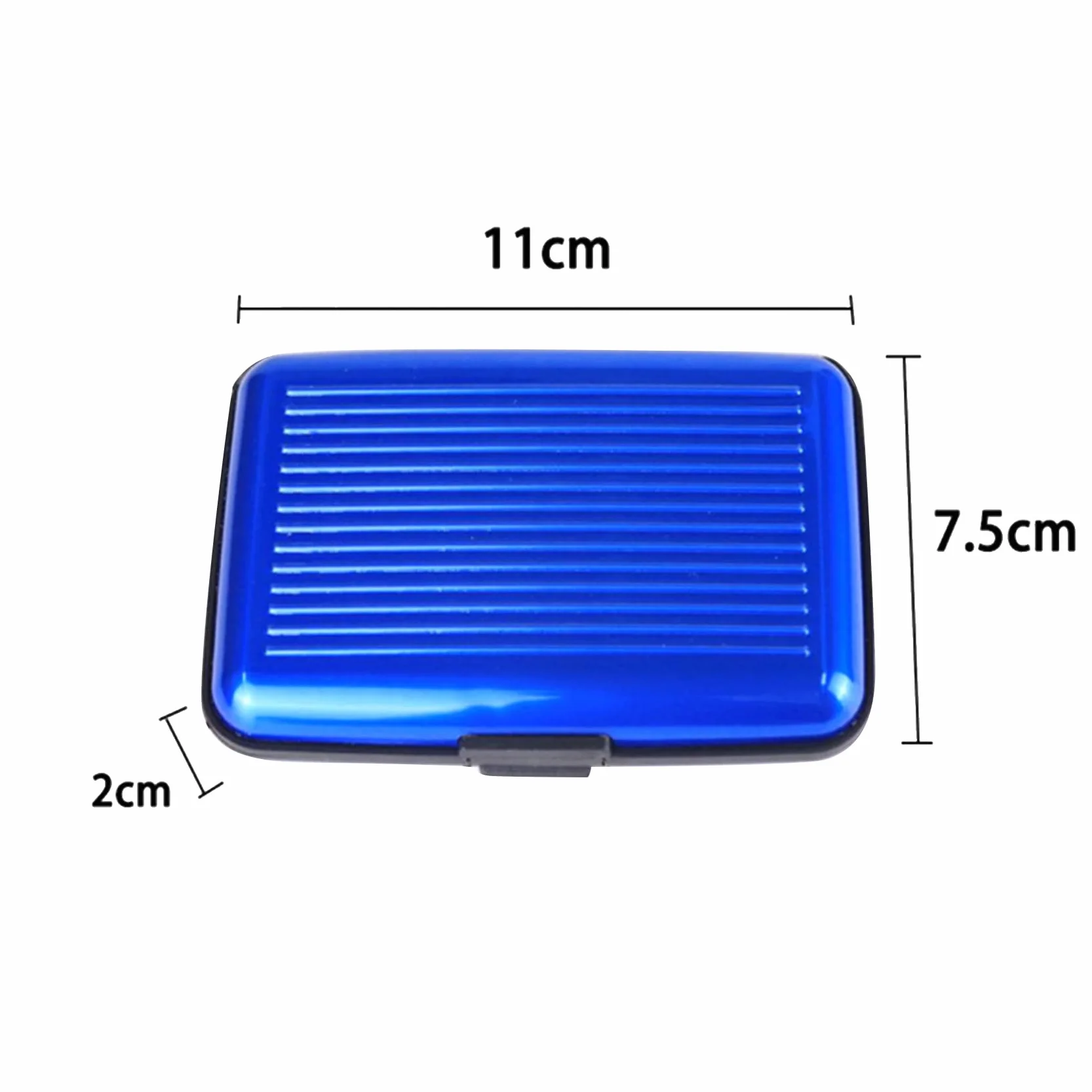 Porte Carte de Crédit en Aluminium Anti-RFID 6 Slots Bleu