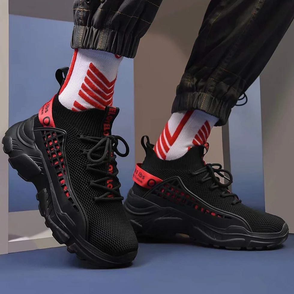 FUSHITON Chaussure Homme Sneakers Montante Mode Chaussures de Course Marche Hautes Décontractées Sport