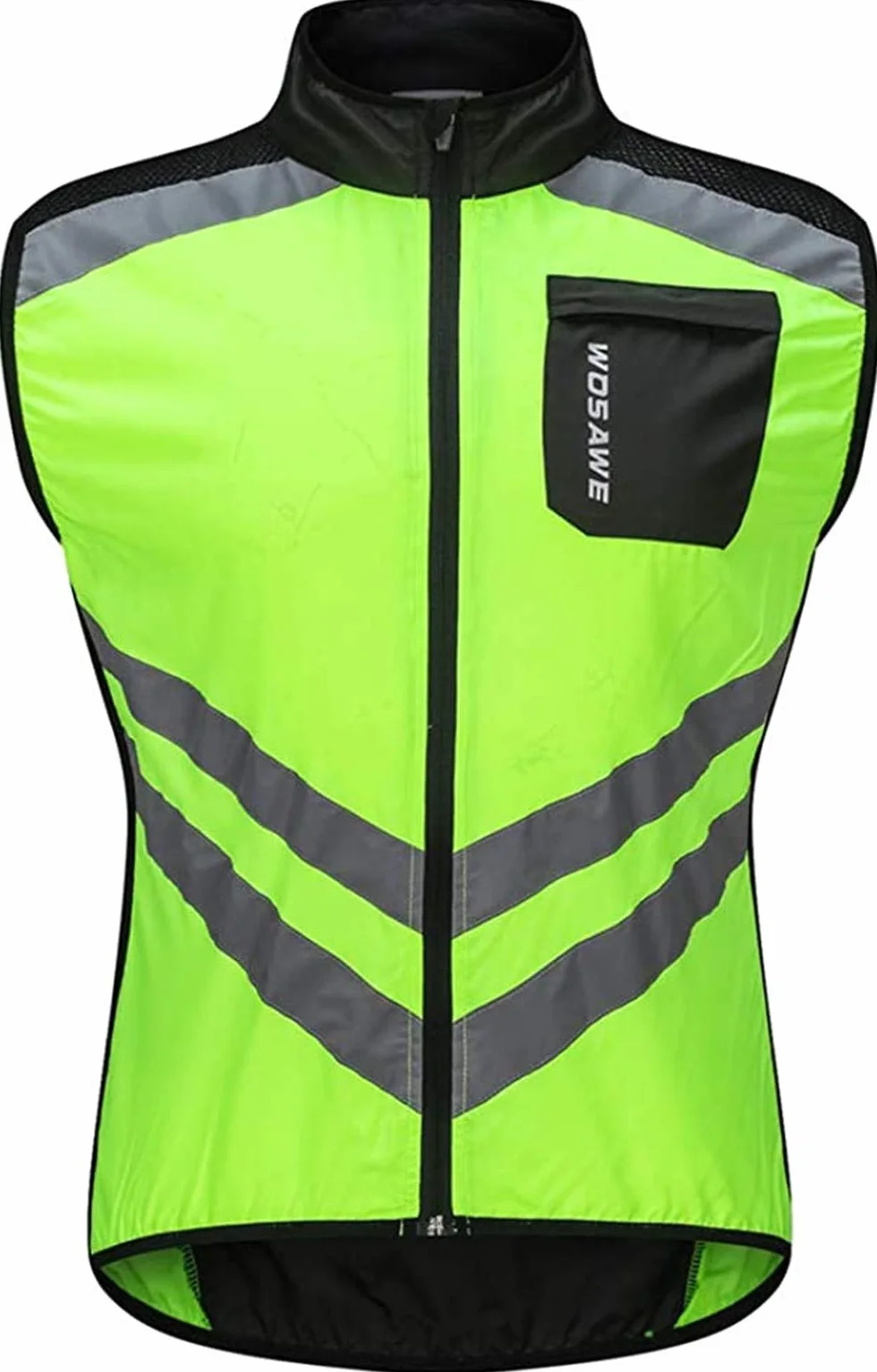 Gilet de Cyclisme sans Manches LINGKY pour Hommes Veste Respirante Poches Zippées Réfléchissante Légère