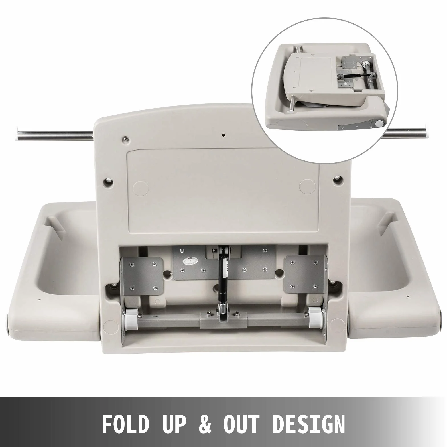 VEVOR Table à Langer Murale Pliable HDPE 15kg Commerciale Ceinture Sécurité