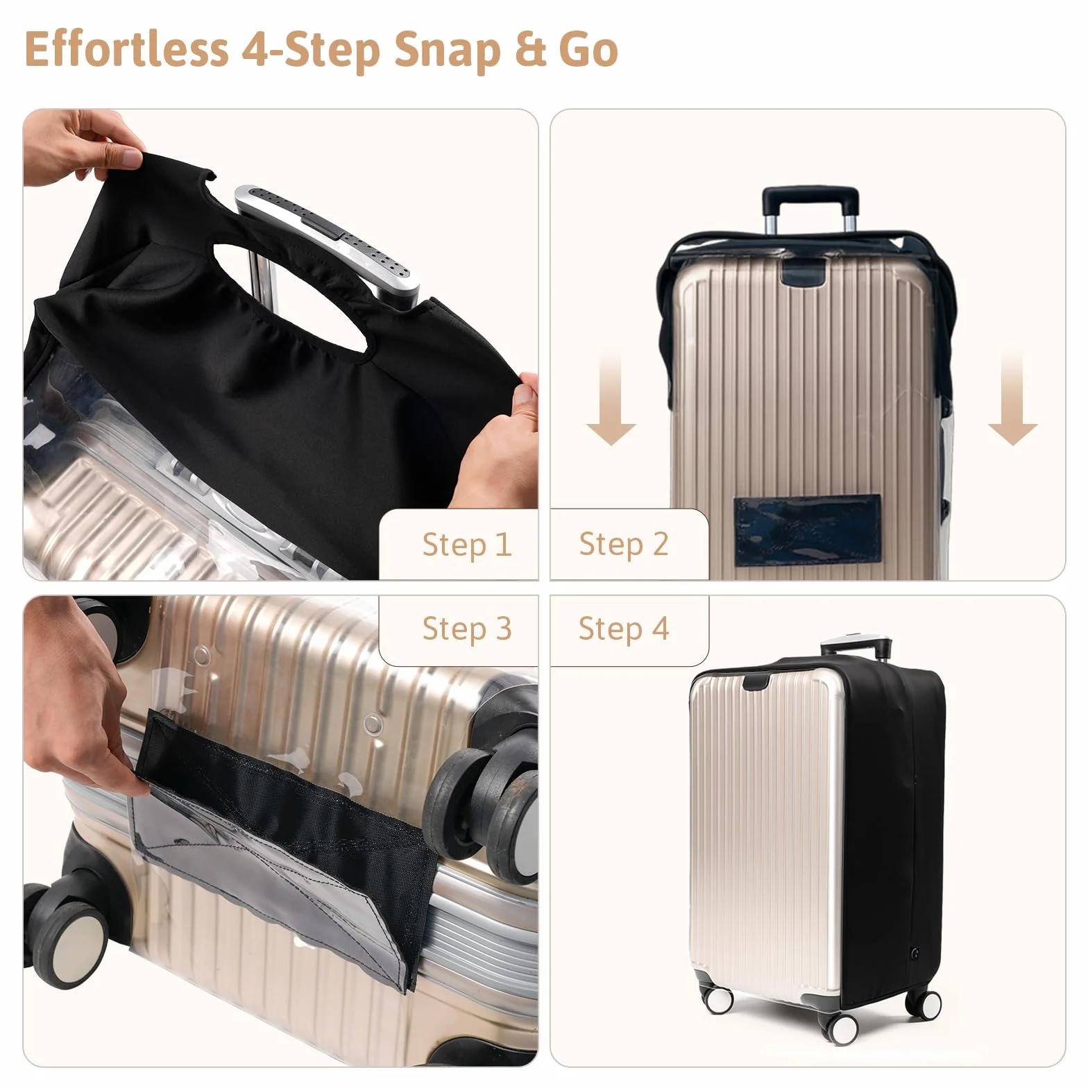 OrgaWise Housses de protection pour valises et bagages, Noir, X Large