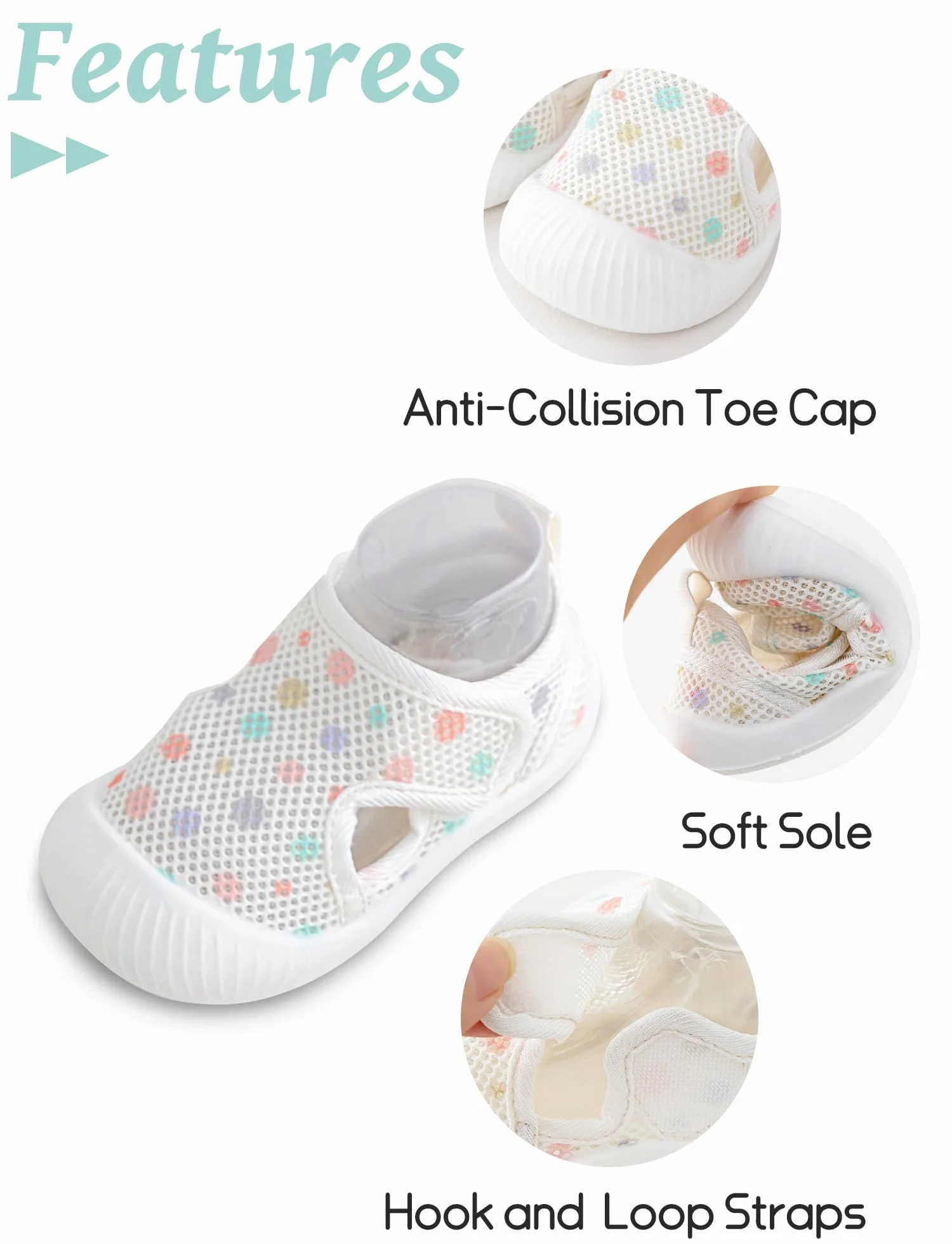 Chaussures Premier Pas Bébé Filles Garçons Antidérapant Chaussons de Marche Souple Semelle Léger 6-36 Mois