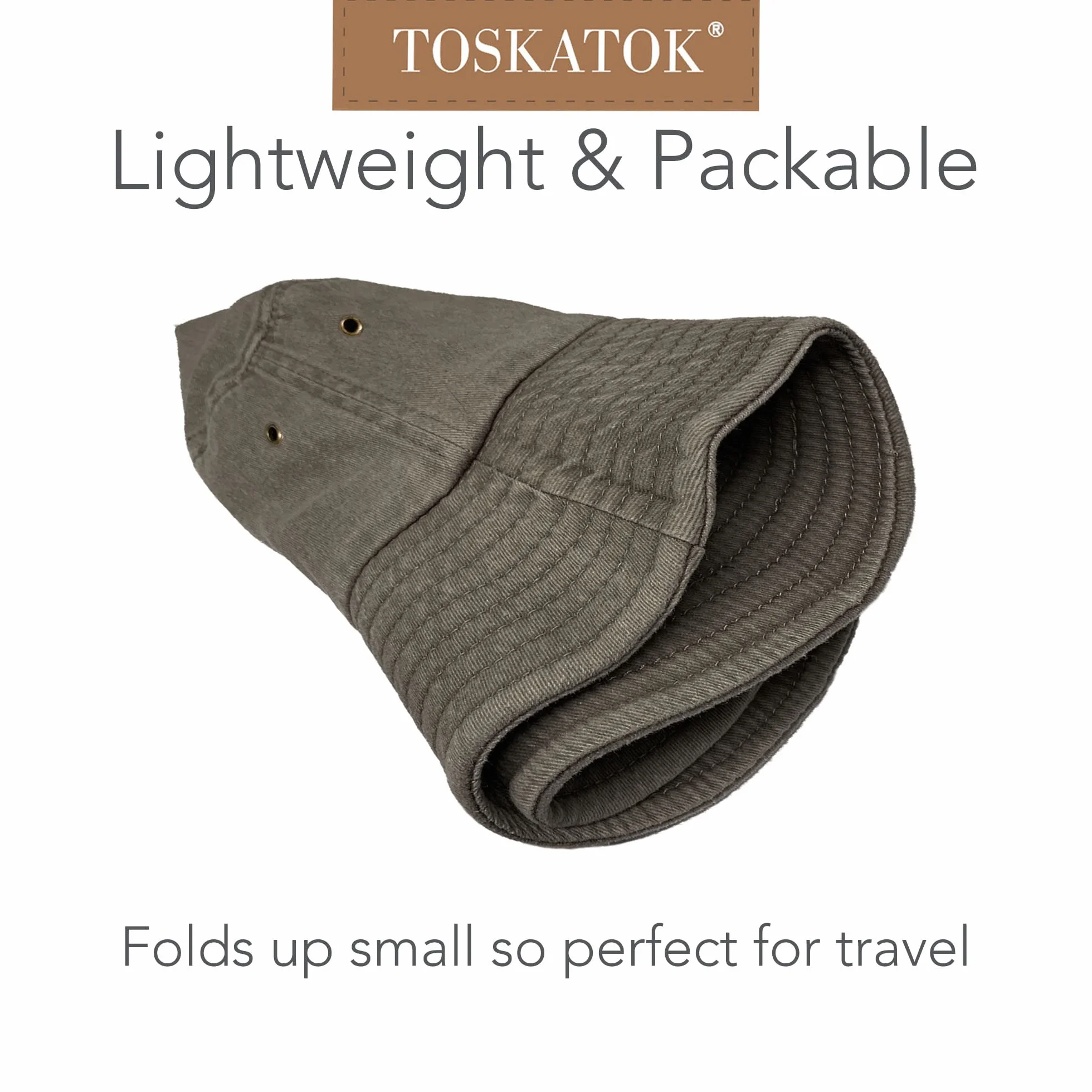 TOSKATOK Chapeau de pêcheur en Pur Coton délavé Protection Solaire UV Respirant