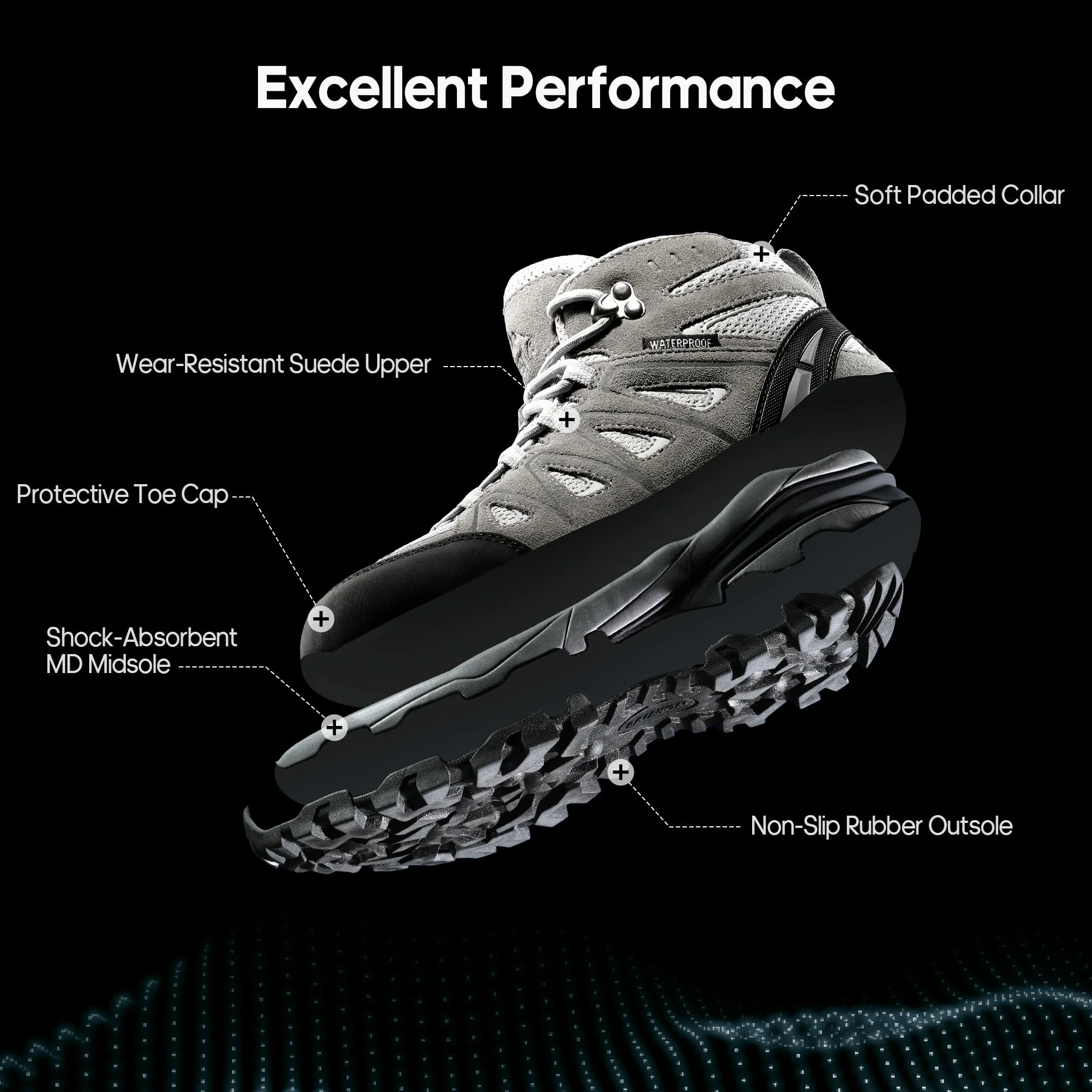 NORTIV 8 Chaussures de Randonnée Imperméables Femmes Bottes de Montagne Antidérapantes