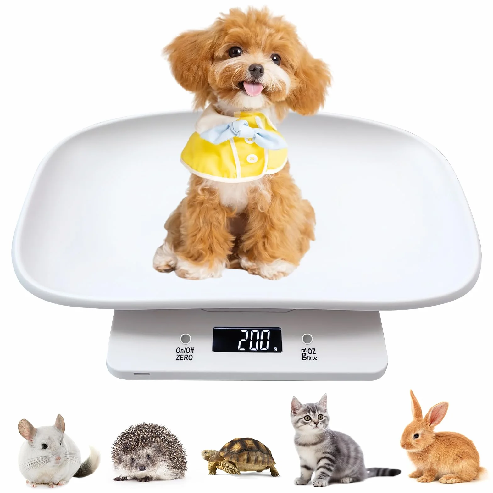 Pèse-bébé numérique pour petits animaux 1-15 kg chatons chiots hamsters oiseaux lapins