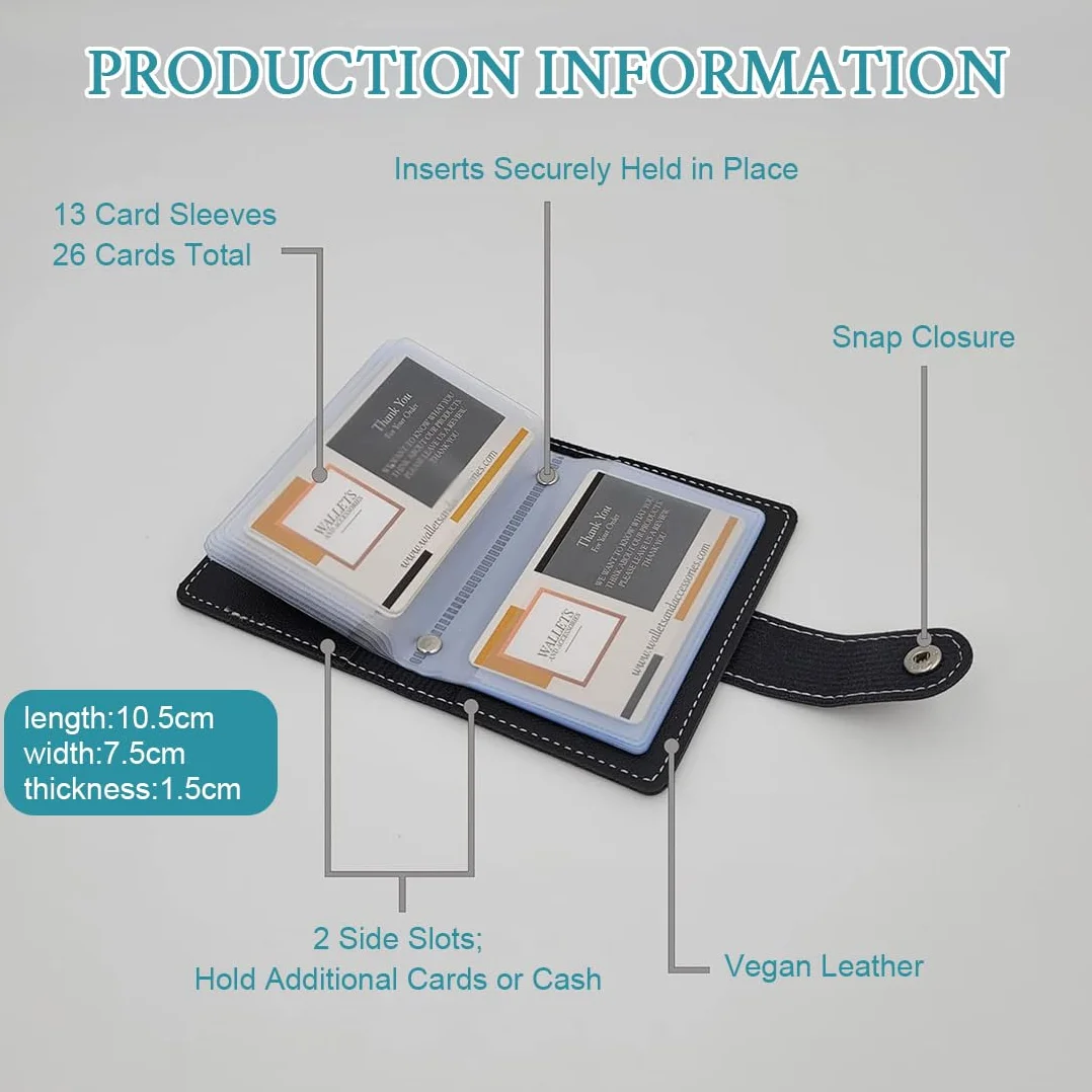 JEYORZY Porte-Carte Homme RFID Cuir 26 Fentes Noir