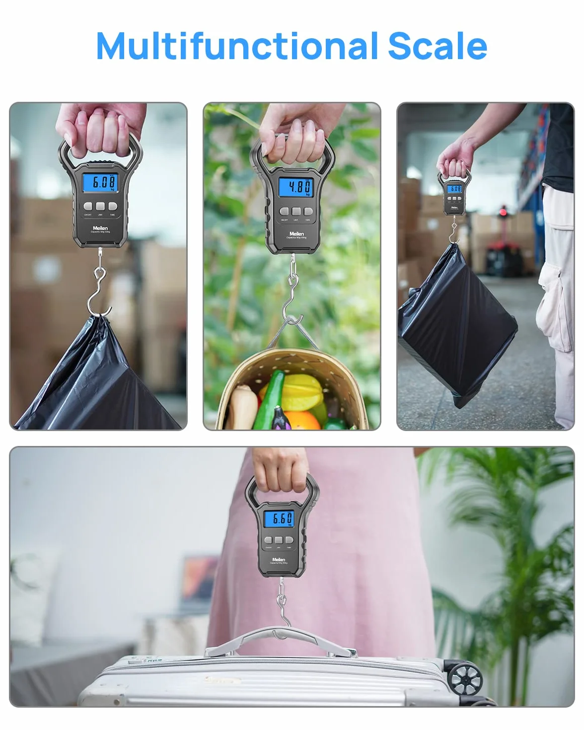 Meilen Balance Pesone de Pêche 110lb/50kg Appareil à Bagages Suspendue écran LCD Rétro-éclairé