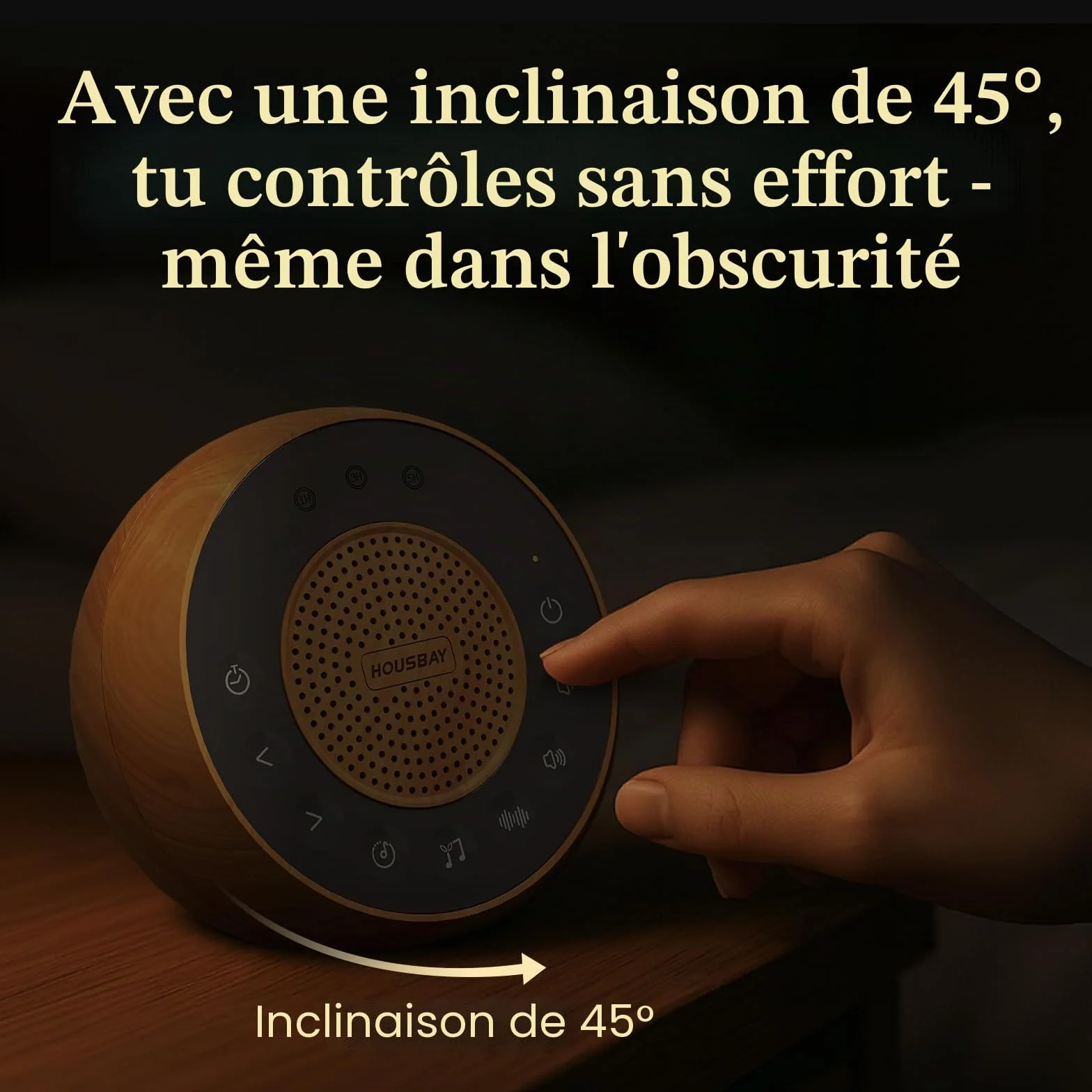 Housbay machine à bruit blanc 35 sons apaisants naturels minuterie sommeil design effet bois bébé adulte