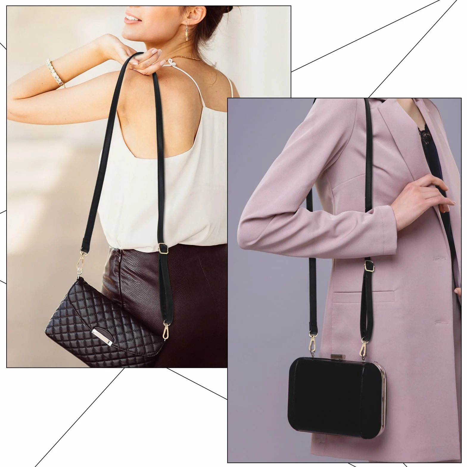 Amabro Sangle de Rechange réglable en Cuir synthétique pour Sac à Main (85-150 cm)