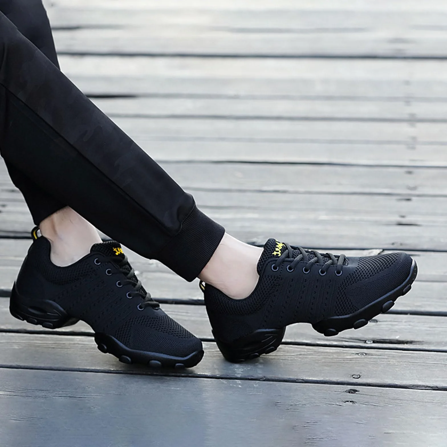 Chaussures de Danse Homme Jazz Latin Semelle Fendue Respirant Poids léger
