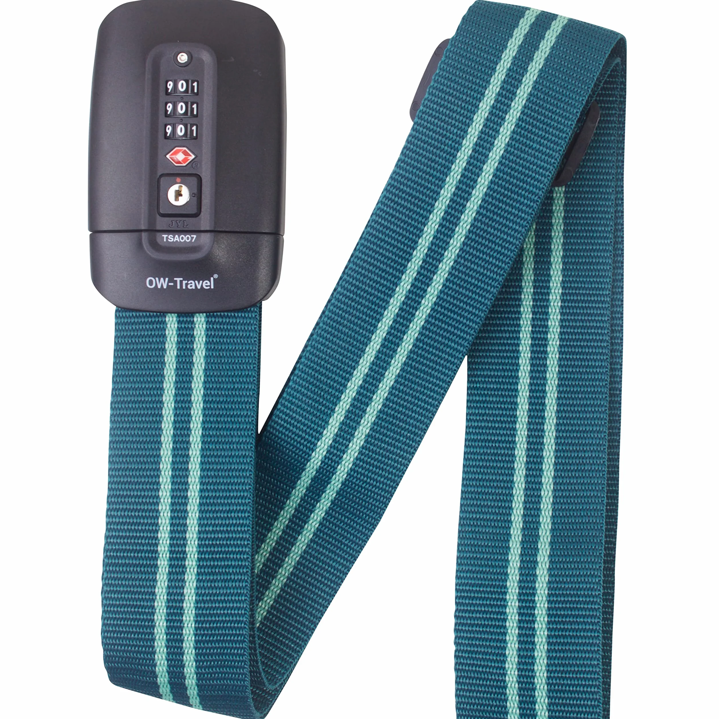 Sangle Valise Voyage TSA Bleue Verte Facile à Repérer avec Etiquette Ceinture Bagage Accessoires Avion