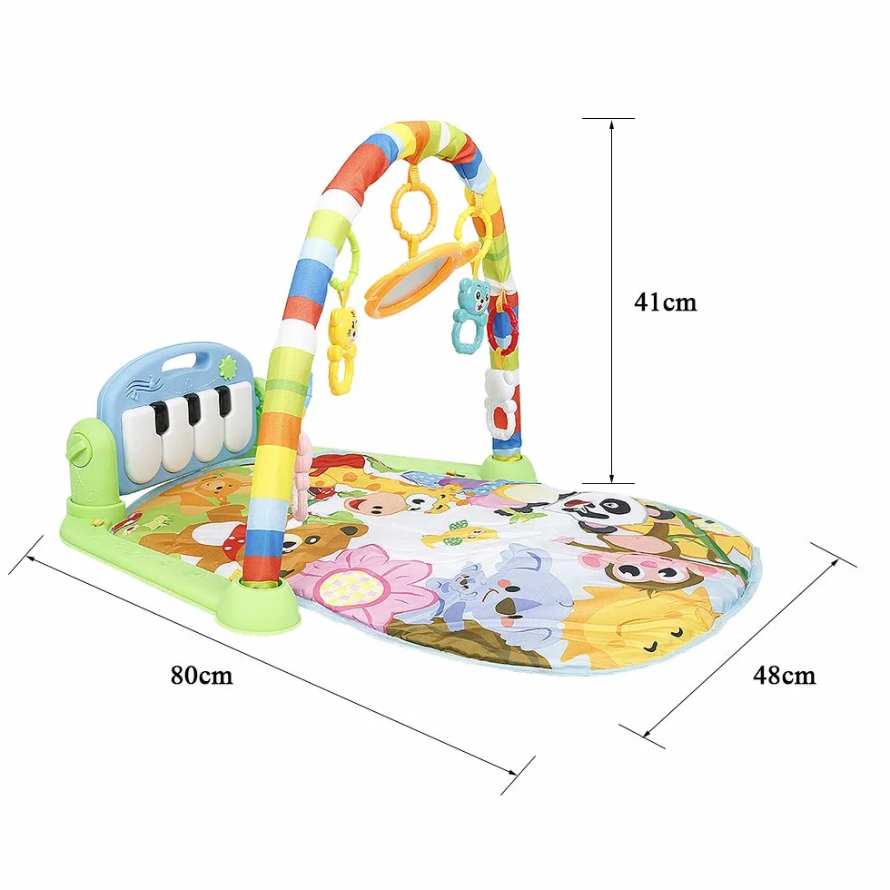 Tapis d'éveil bébé avec musique et lumières, tapis de jeu épaissi piano fitness pour nouveau-né garçons et filles
