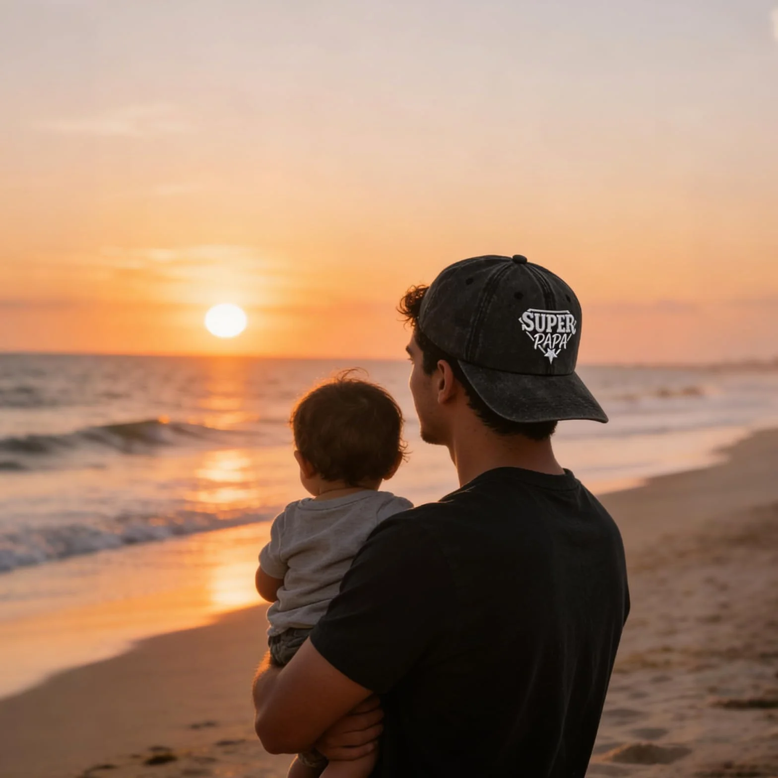 Casquette Super Papa Brodée Coton Lavé Réglable Cadeau Fête des Pères