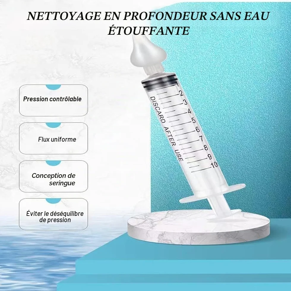 Irrigateur Nasal 10ml Professionnel Réutilisable 2 Pièces
