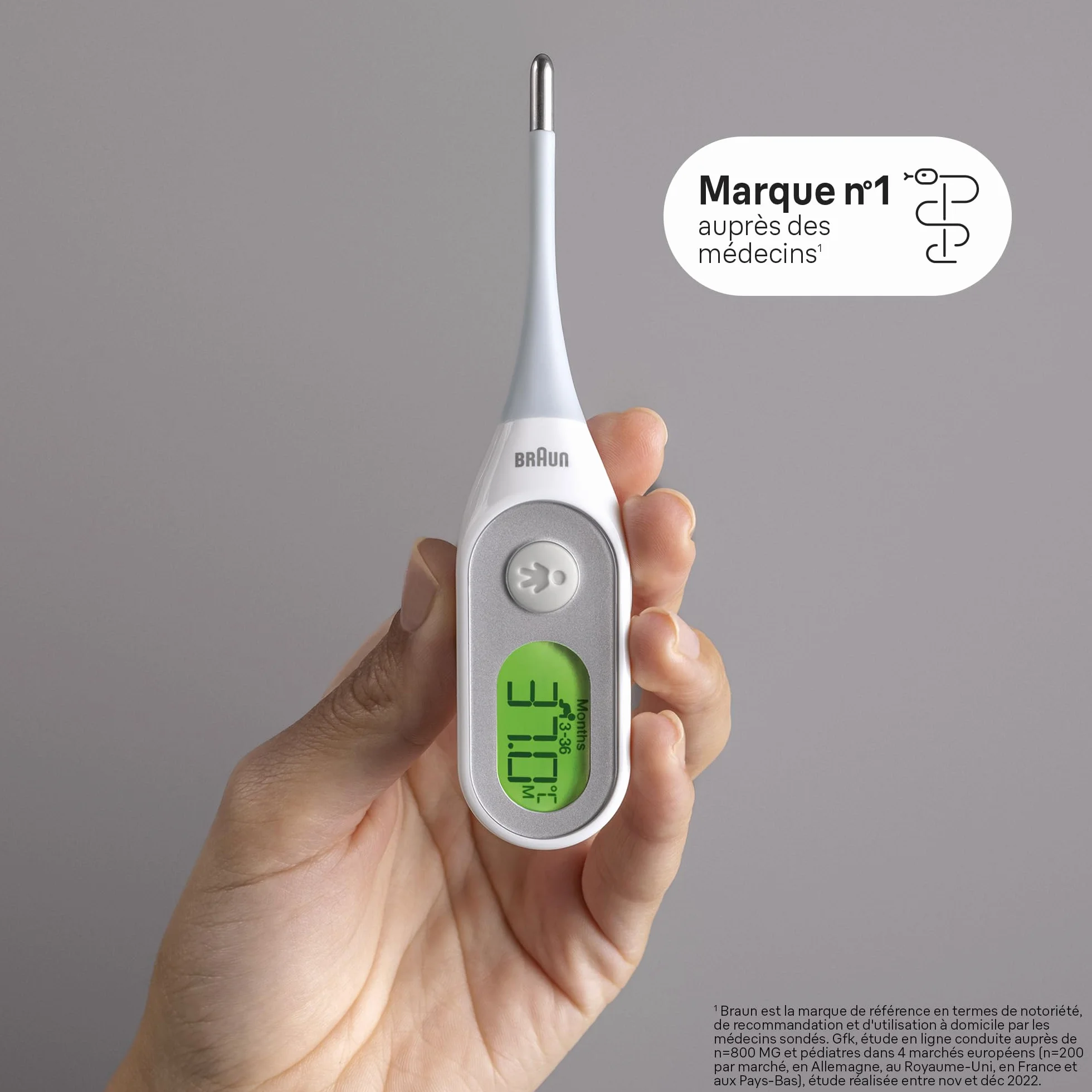 Braun Age Precision Thermomètre numérique PRT2000 pour bébés et nourrissons