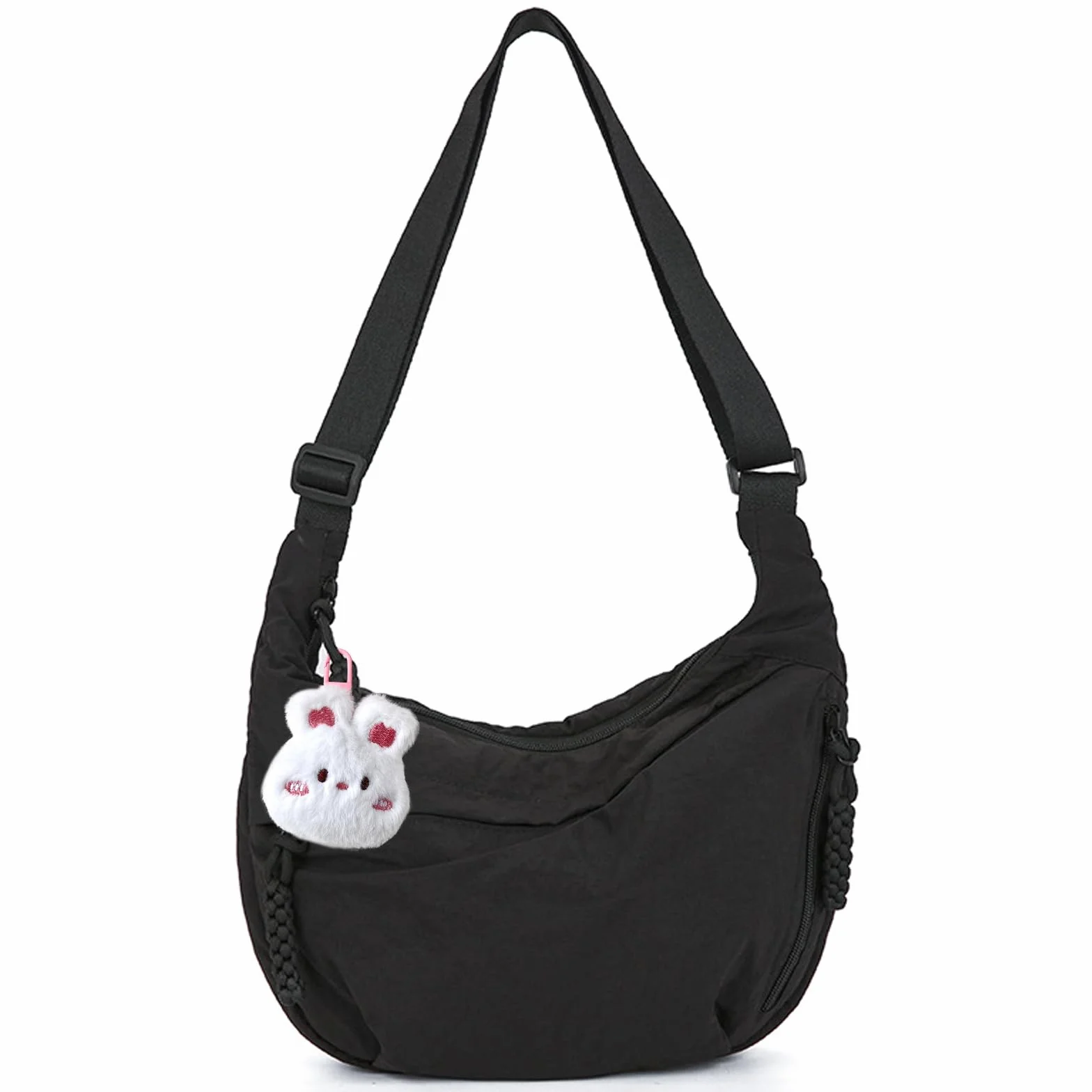 Sac à Bandoulière Demi Lune pour Femme, Sacs Hobo Grand Lanière avec Sangle Ajustable