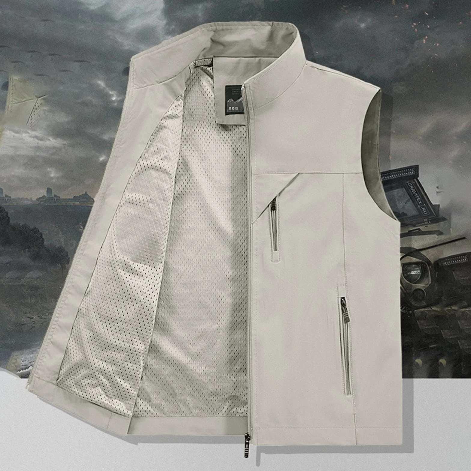 Gilet de Pêche Homme Léger Respirant Séchage Rapide Veste sans Manches Été Loisirs Plein air Multipoches Travail Voyage Chasse Camping