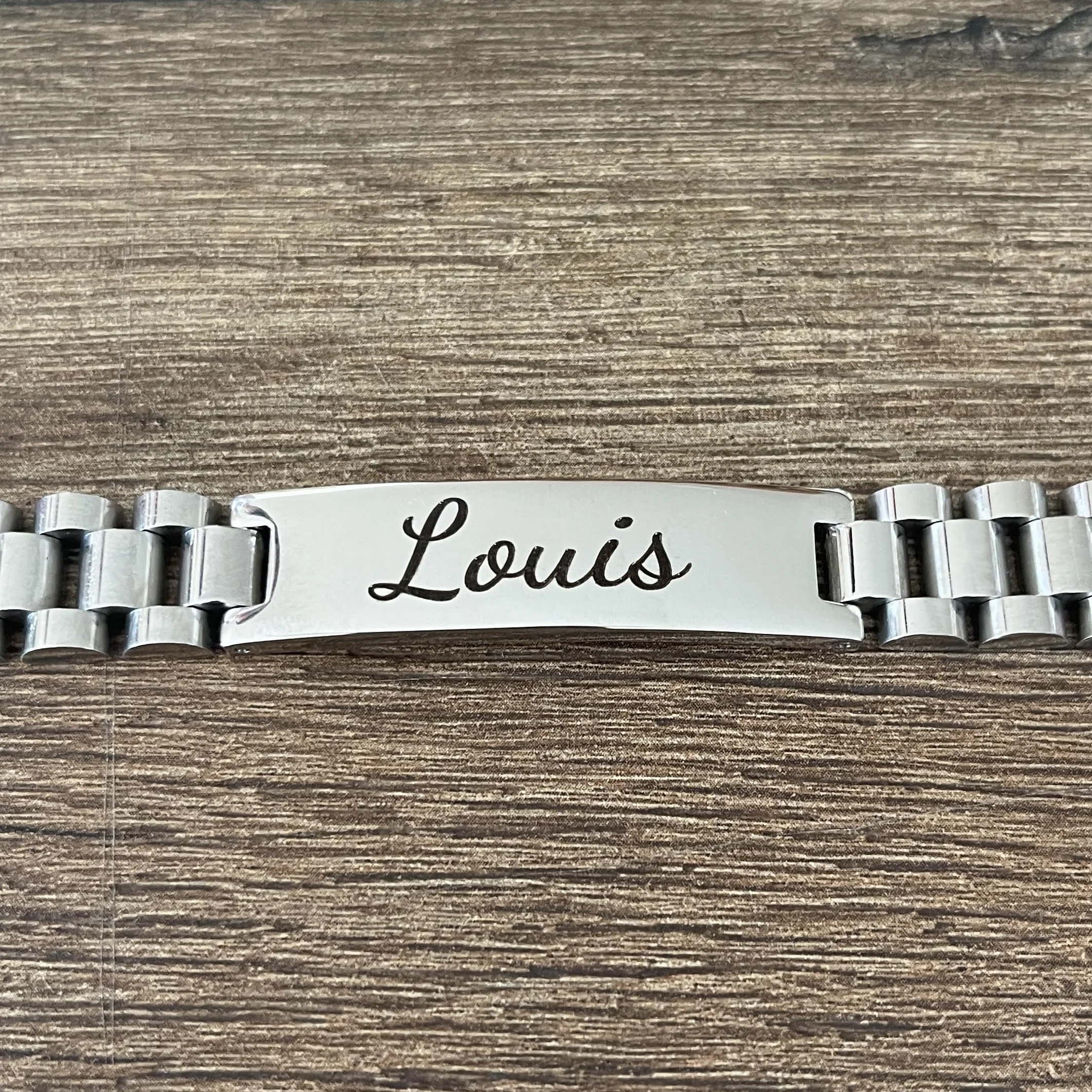 Gourmette Personnalisée Gravée en Acier Inoxydable - Bracelet Homme Cadeau Saint Valentin