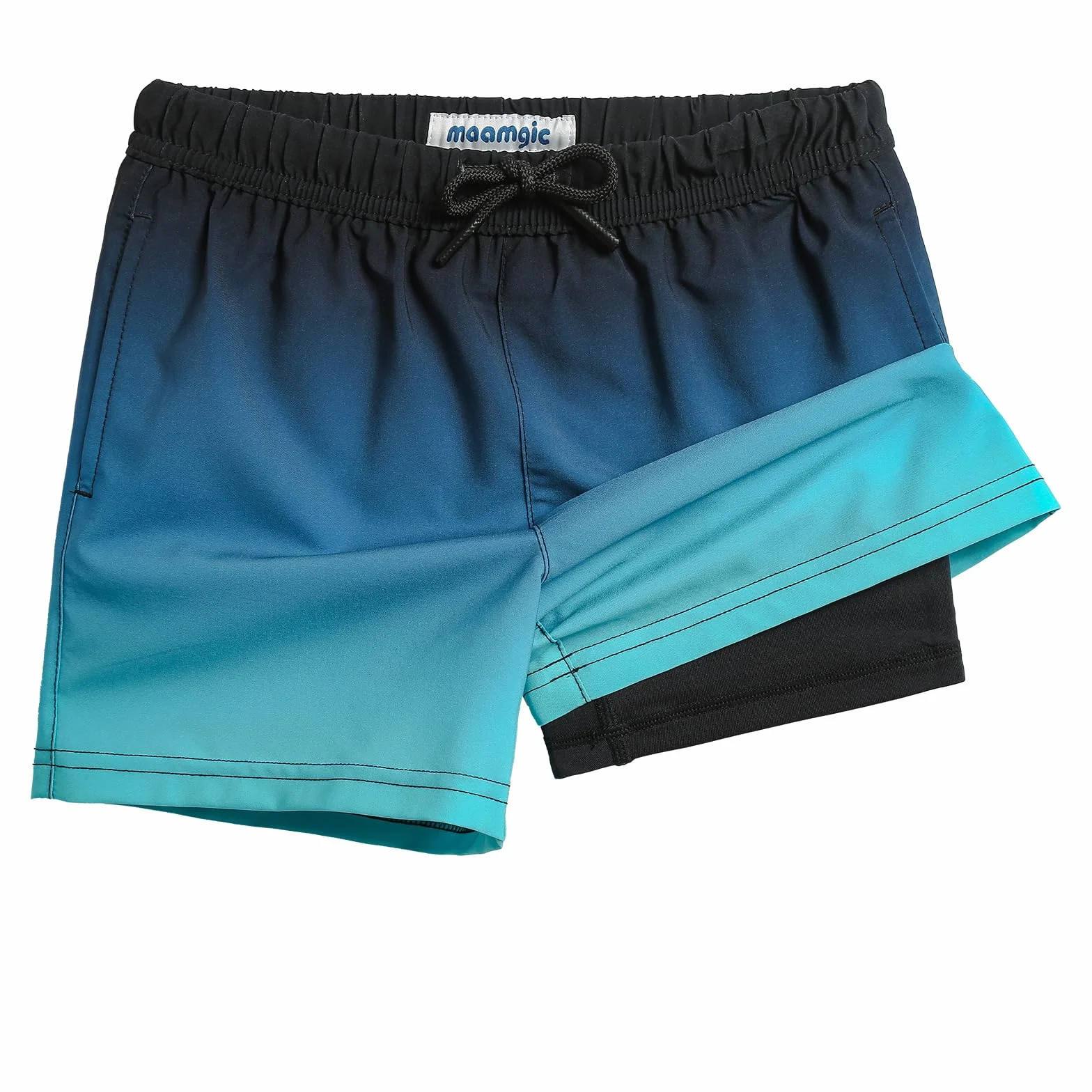 Maamgic Maillot De Bain Garçon Short De Bain Enfant 2 en 1 Séchage Rapide Short De Natation avec Poches