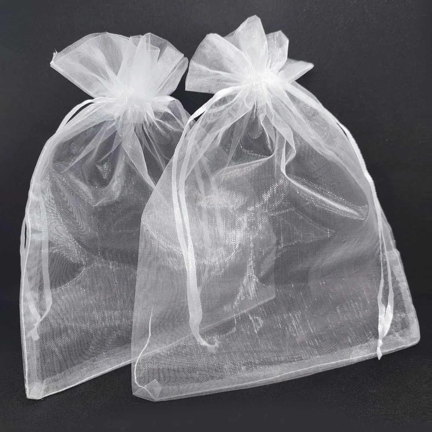 Lot De 50 Blanc Sachets En Organza 18 X 13 Cm Petits Sacs Cadeaux Avec Cordon De Serrage Pour Bonbons Mariage Bijoux