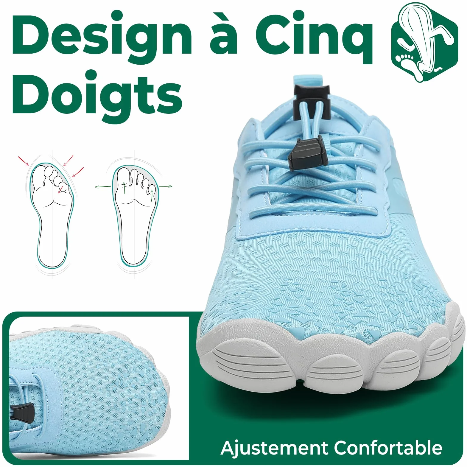 SAGUARO Chaussures Aquatiques Femmes Hommes Séchage Rapide Barefoot Plage GR.36-48
