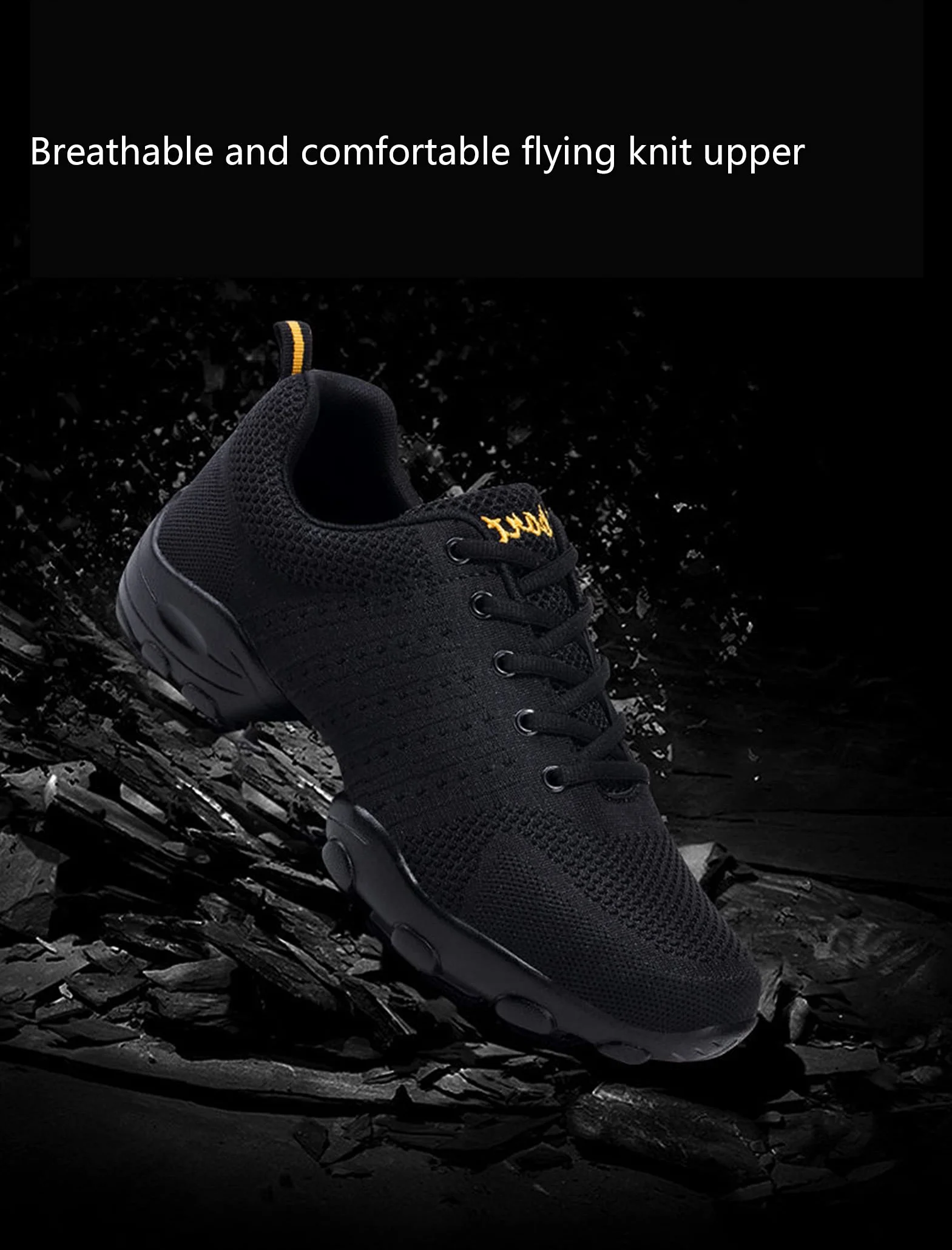 Chaussures De Danse pour Hommes, Adulte, Voler en Treillis Tissé, Souple, Fitness, Dance Shoes (43, Noir)