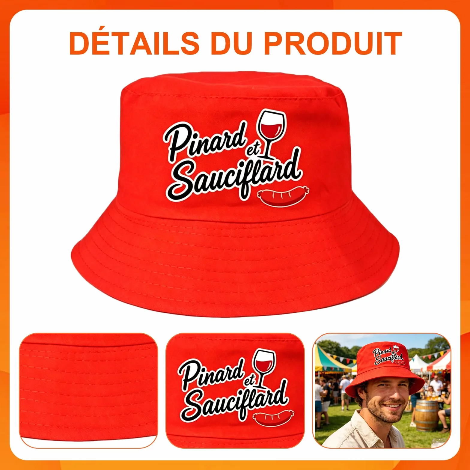 Bob Homme en Set 2 Pièces Rouge Humour Toujours, Lunettes Coeur Rouges, Chapeau de Fête Ajustable