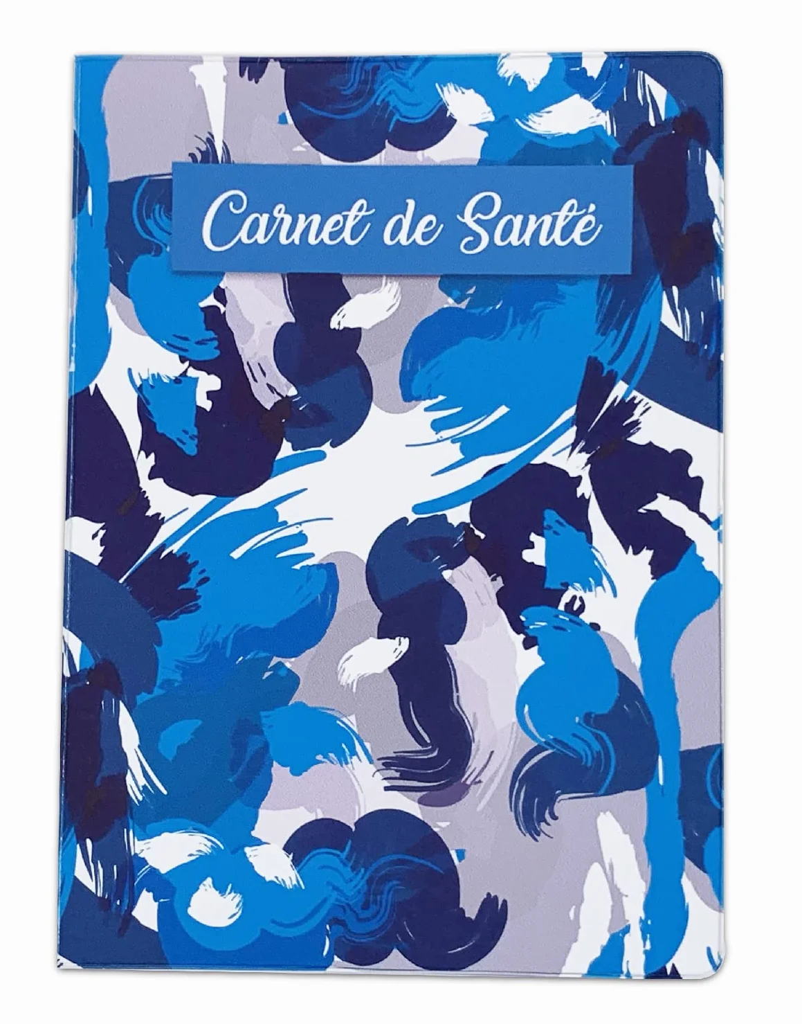 Nemau Protège Carnet de Santé Enfant et Adulte Housse Souple Lavable Format Universel Étui de Protection Durable pour Carnet Médical Modèle Abstrait Bleu
