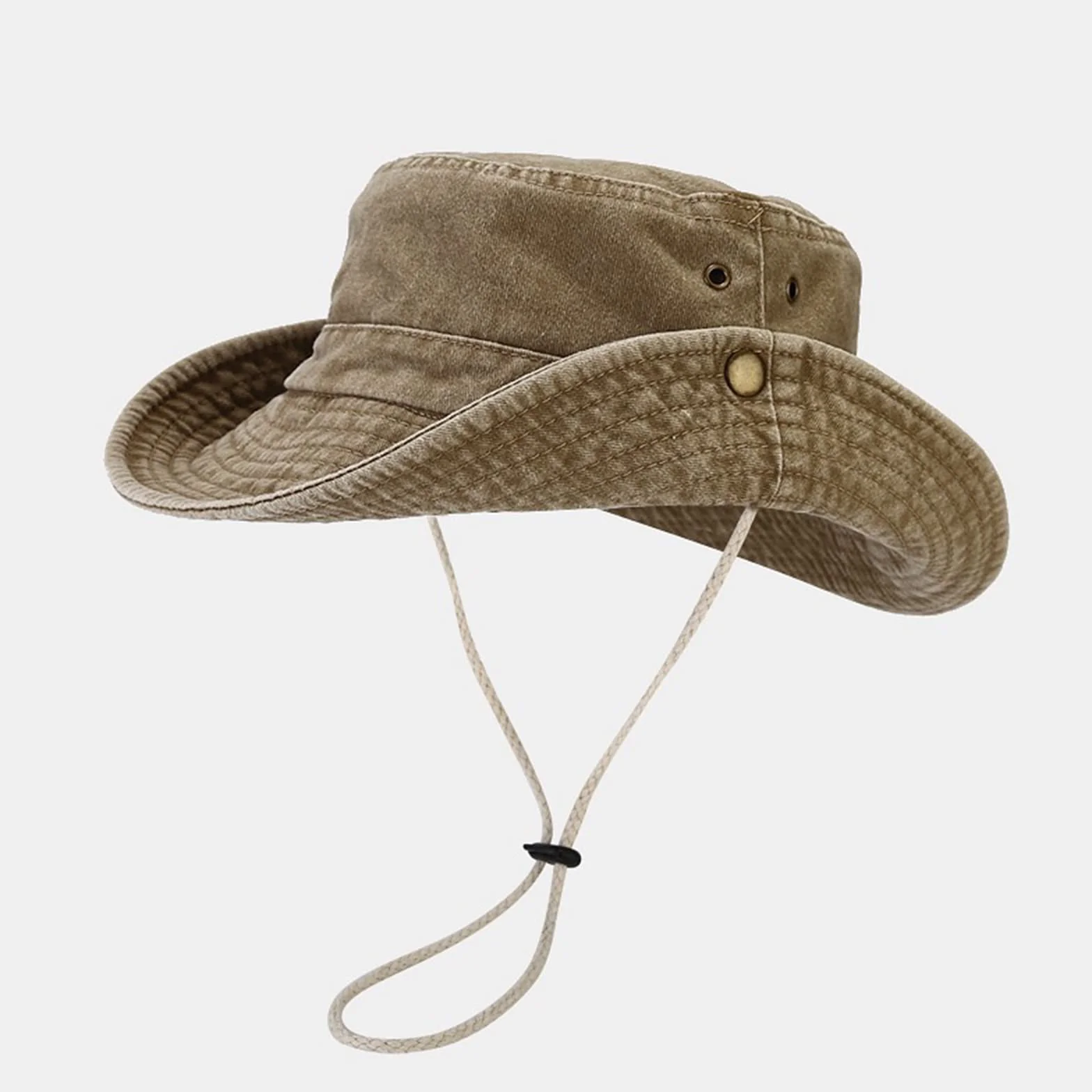 Chapeau Anti UV Homme Femme à Large Bord Randonnée Pêcheur Bob avec Sangle de Menton Réglable Pêche Camping Safari