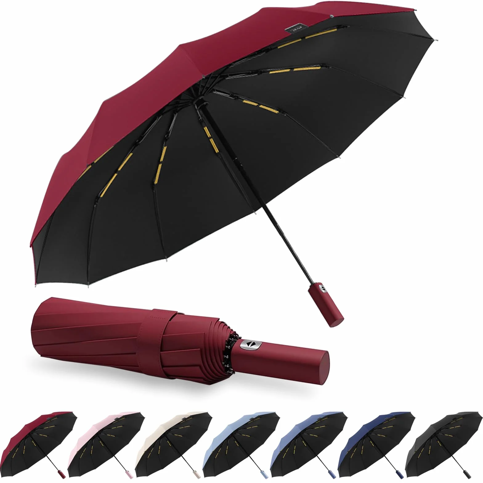 Parapluie Pliant Automatique Grand Coupe-vent Stable Voyage Quotidien