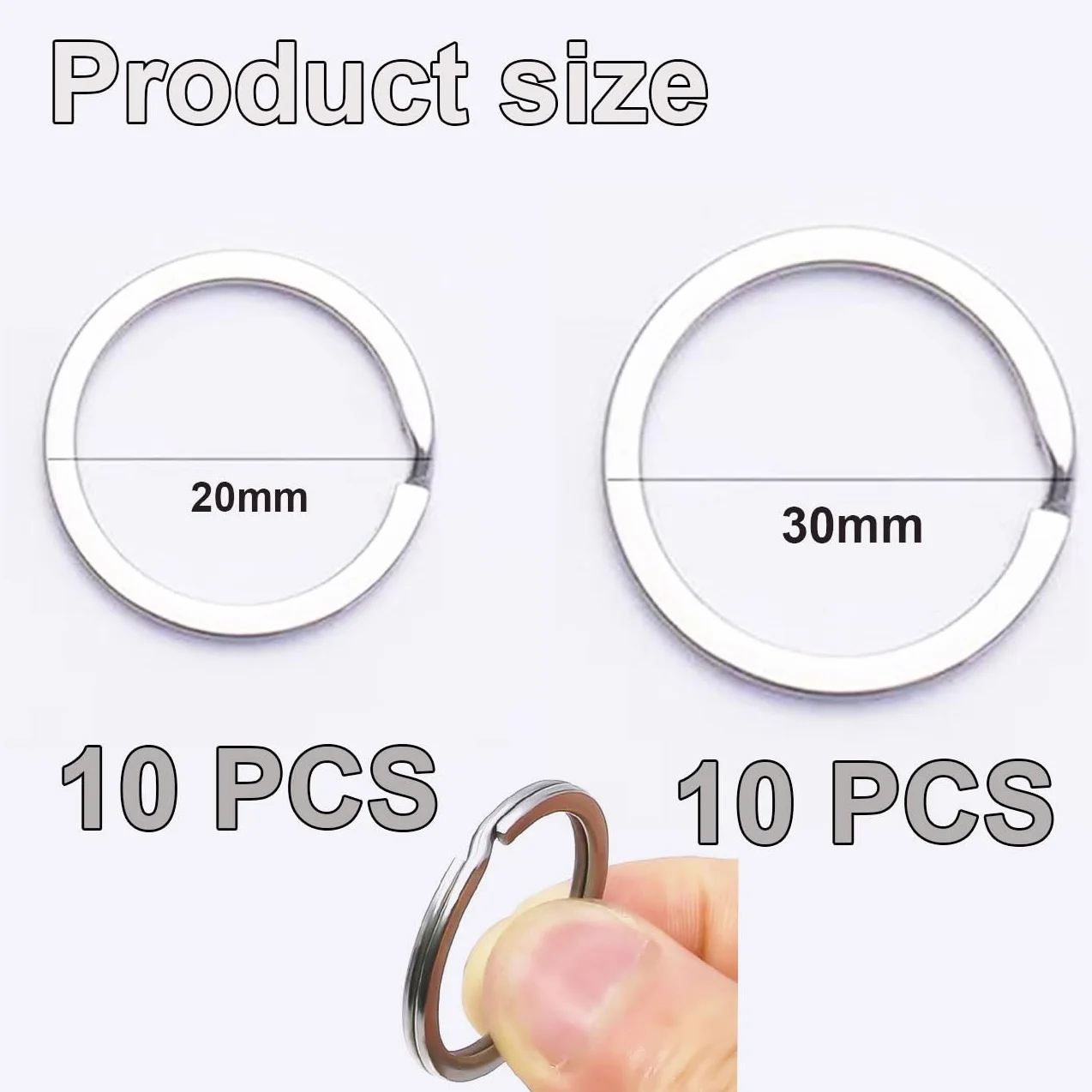 Porte-clés Anneaux 20mm 30mm plats Bricolage Artisanat