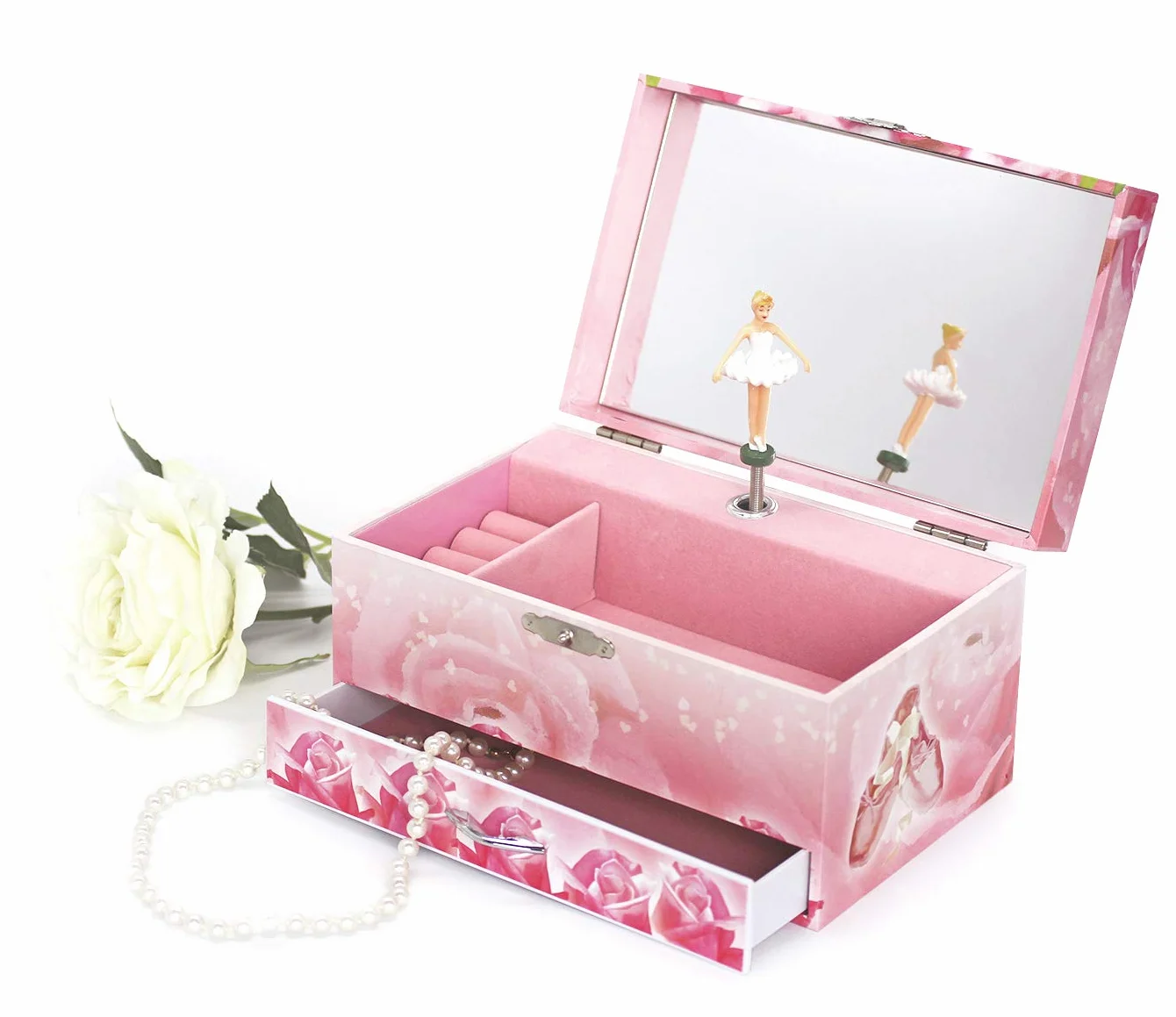 Boite à Bijoux Musicale Phosphorescente Ballerine Rose Trousselier