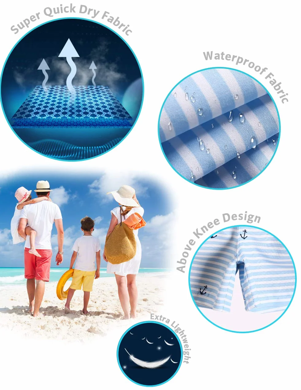 Maamgic Maillot de Bain Enfant Garçon Short de Bain Séchage Rapide avec Doublure Confortable 3 Poches