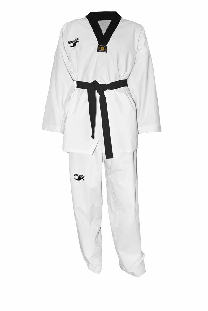 Dobok Taekwondo brodé Premium col Noir