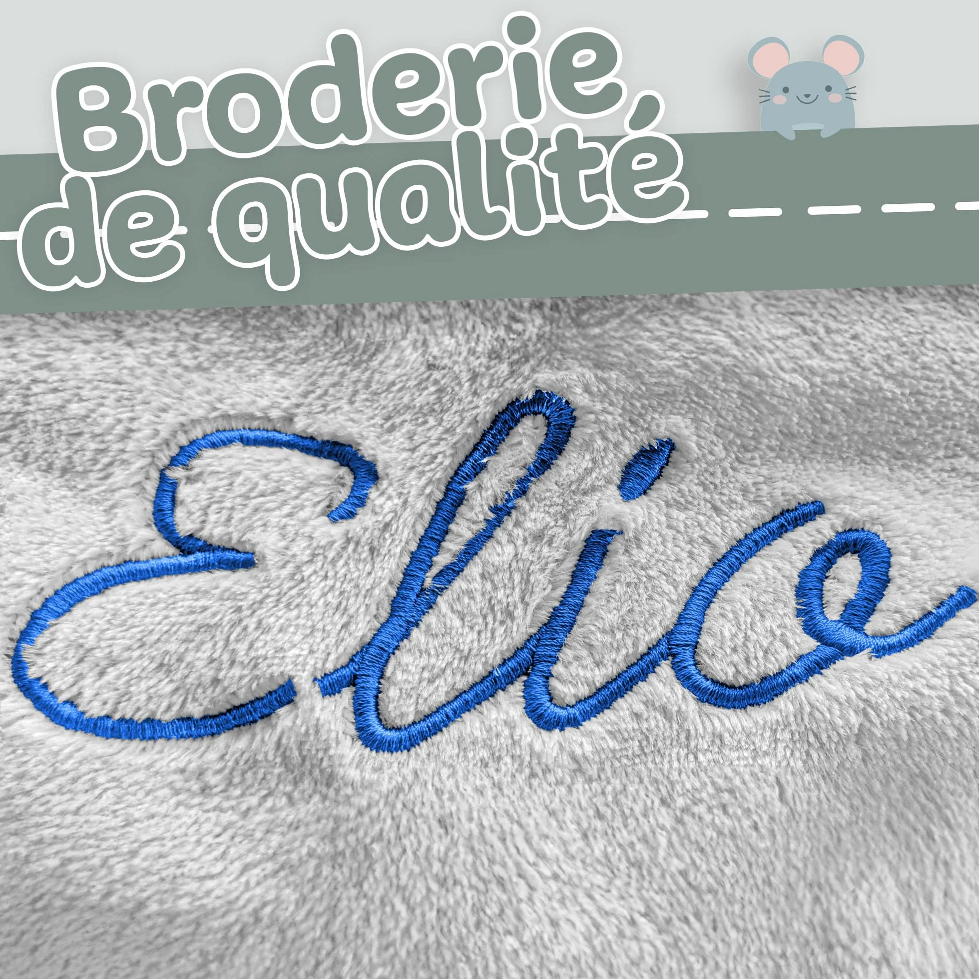 Peignoir bébé personnalisé prénom brodé - Robe de chambre douce moelleuse - Cadeau naissance baptême anniversaire Noël garçon fille