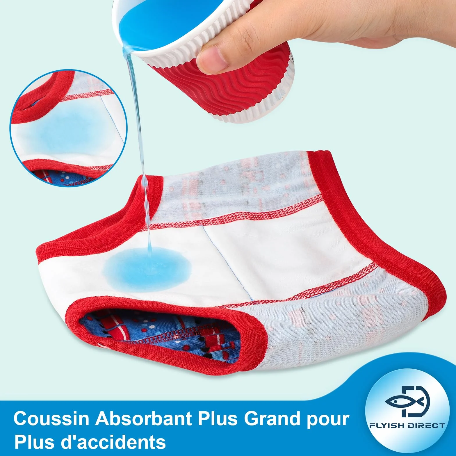 Culotte Apprentissage Propreté Garcon Imperméable 100% Coton Lot de 8 2-6 Ans