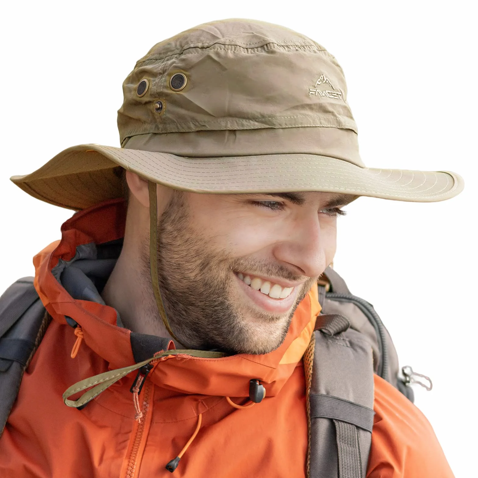 Comhats Grand chapeau de soleil pour homme XL-XXL, large bord UV Safari, imperméable coupe-vent 60-66 cm