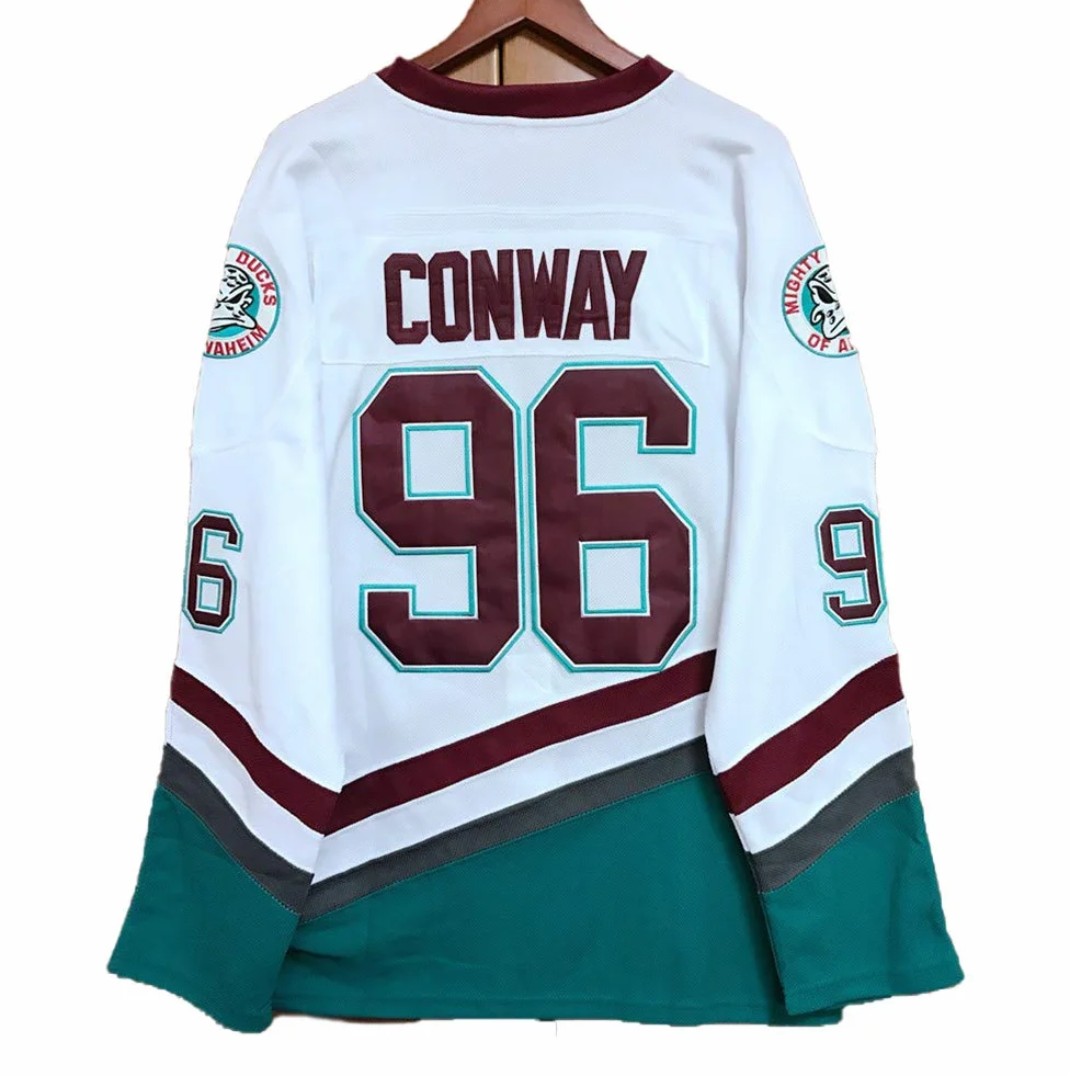 NHL Charlie Conway #96 Mighty Ducks Hockey Maillot Homme Sweatshirt Respirant