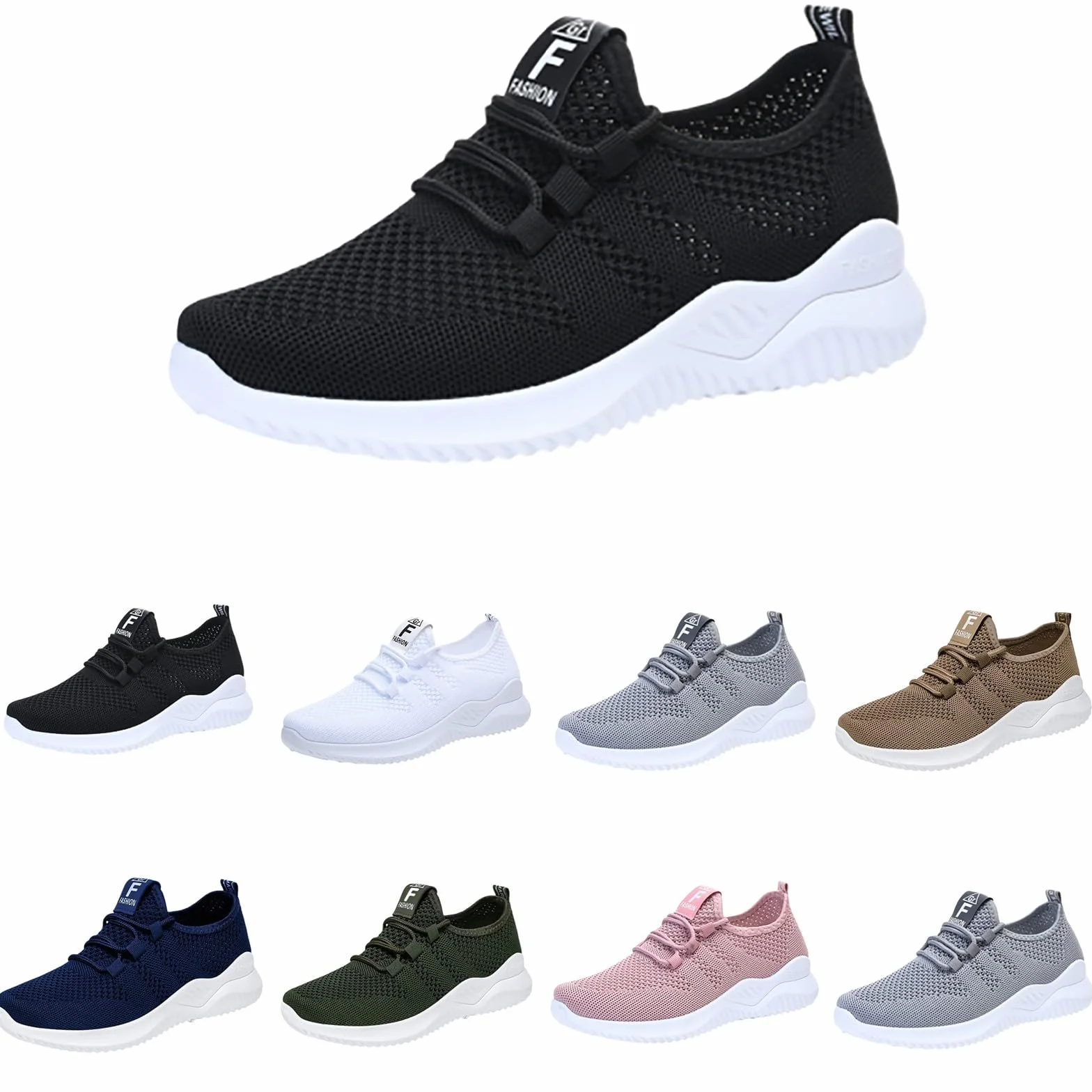 Femme Chaussures de Course Fitness Sport Running Slip on Outdoor Walking Legere Respirante Baskets Confortables Sneakers 36-42 EU