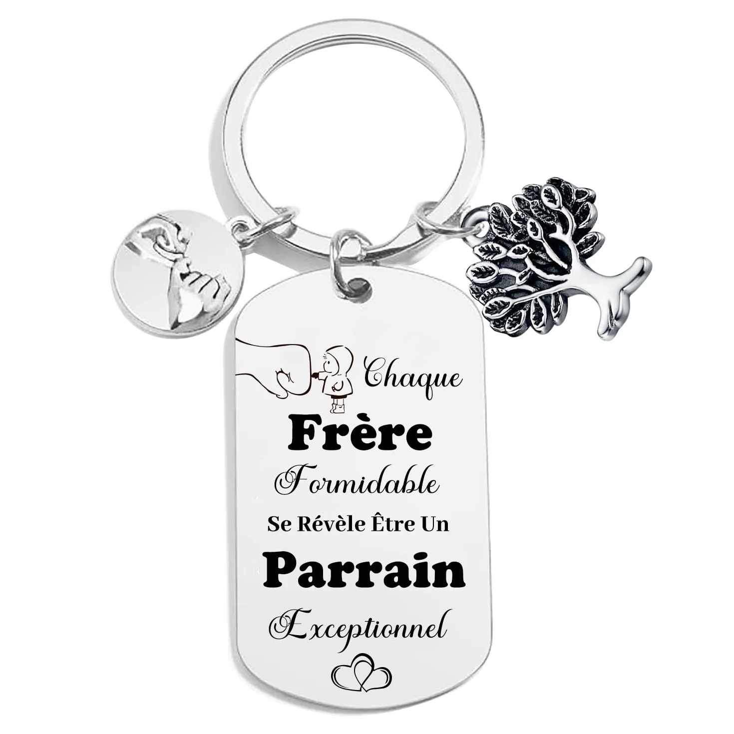 Cadeau Parrain Porteclef Annonce Grossesse Garçon Fille Naissance Bébé Gender Reveal